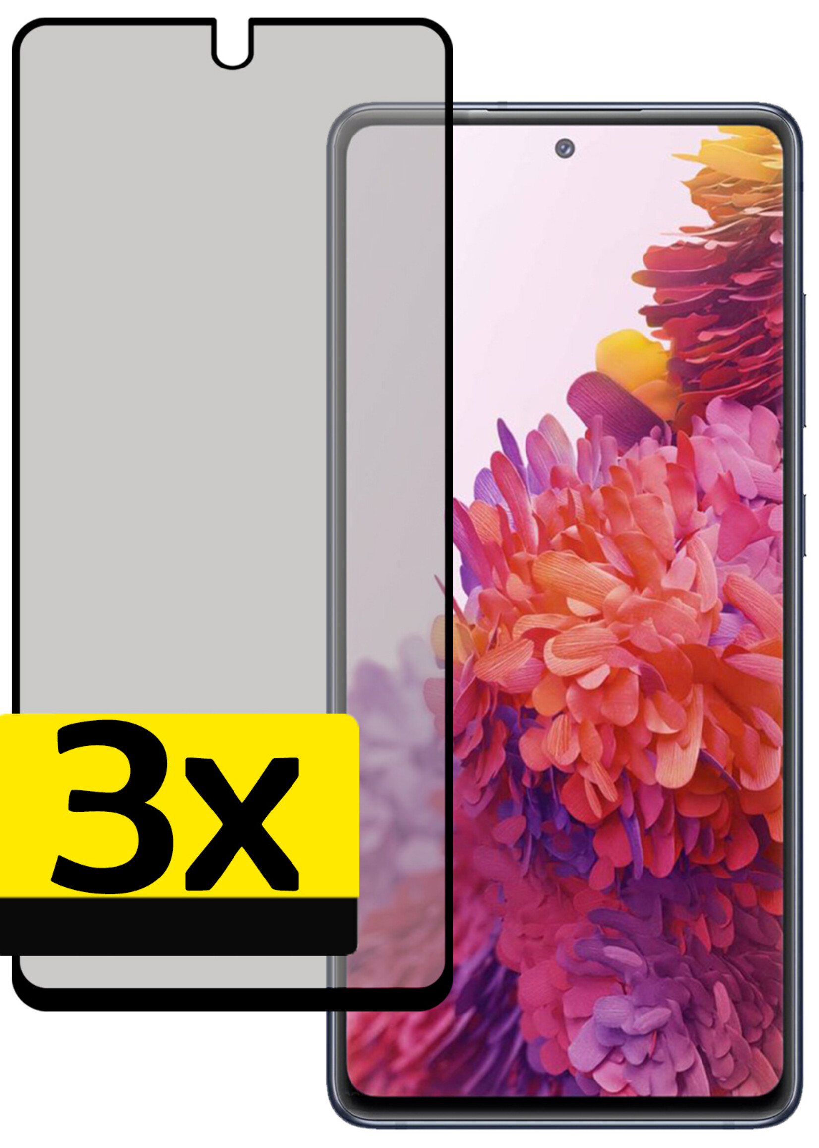 LUQ Screenprotector Geschikt voor Samsung S20 FE Privacy Screenprotector Bescherm Glas - Privacy Screenprotector Geschikt voor Samsung Galaxy S20 FE Screenprotector Glas - 3 Stuks
