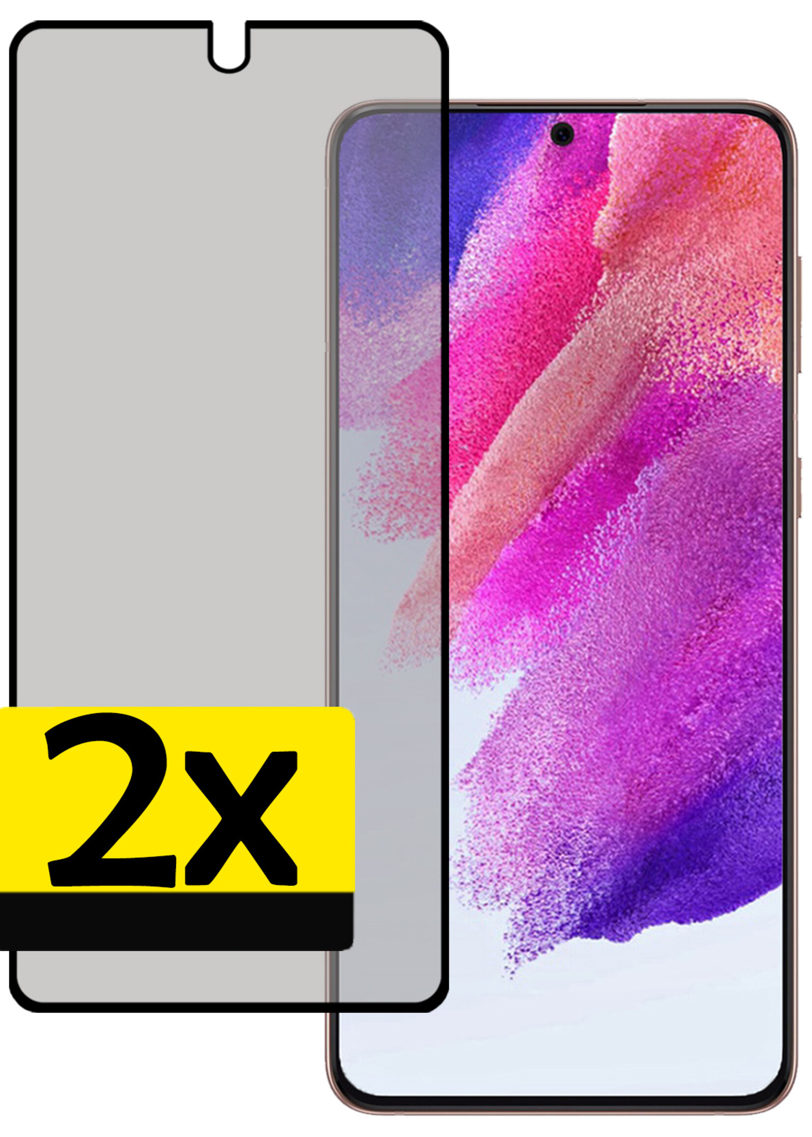 LUQ Screenprotector Geschikt voor Samsung S21 FE Privacy Screenprotector Bescherm Glas - Privacy Screenprotector Geschikt voor Samsung Galaxy S21 FE Screenprotector Glas - 2 Stuks