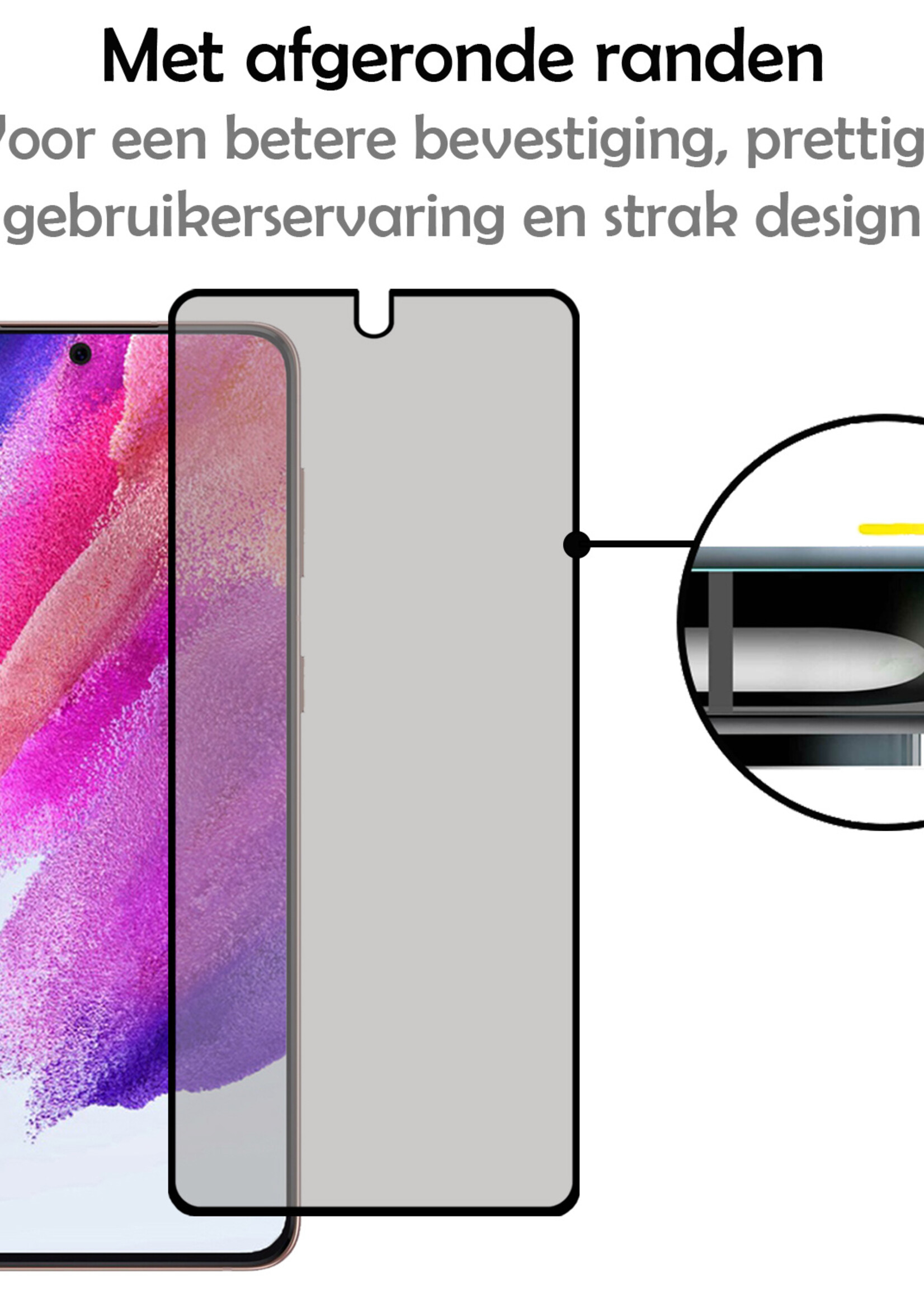 LUQ Screenprotector Geschikt voor Samsung S21 FE Privacy Screenprotector Bescherm Glas - Privacy Screenprotector Geschikt voor Samsung Galaxy S21 FE Screenprotector Glas - 2 Stuks