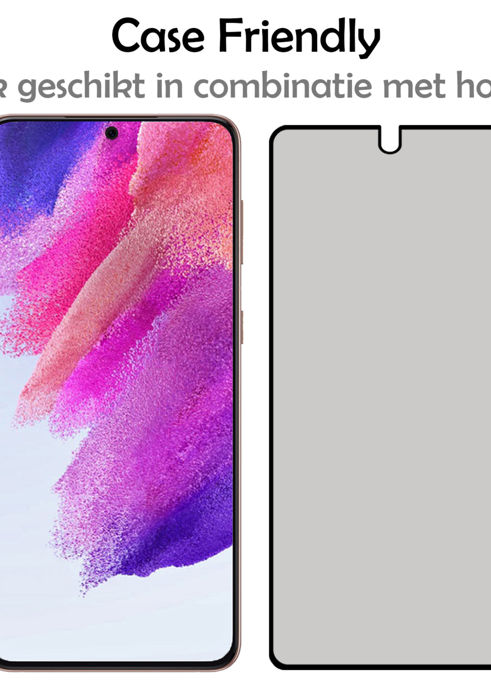 LUQ Screenprotector Geschikt voor Samsung S21 FE Privacy Screenprotector Bescherm Glas - Privacy Screenprotector Geschikt voor Samsung Galaxy S21 FE Screenprotector Glas - 2 Stuks