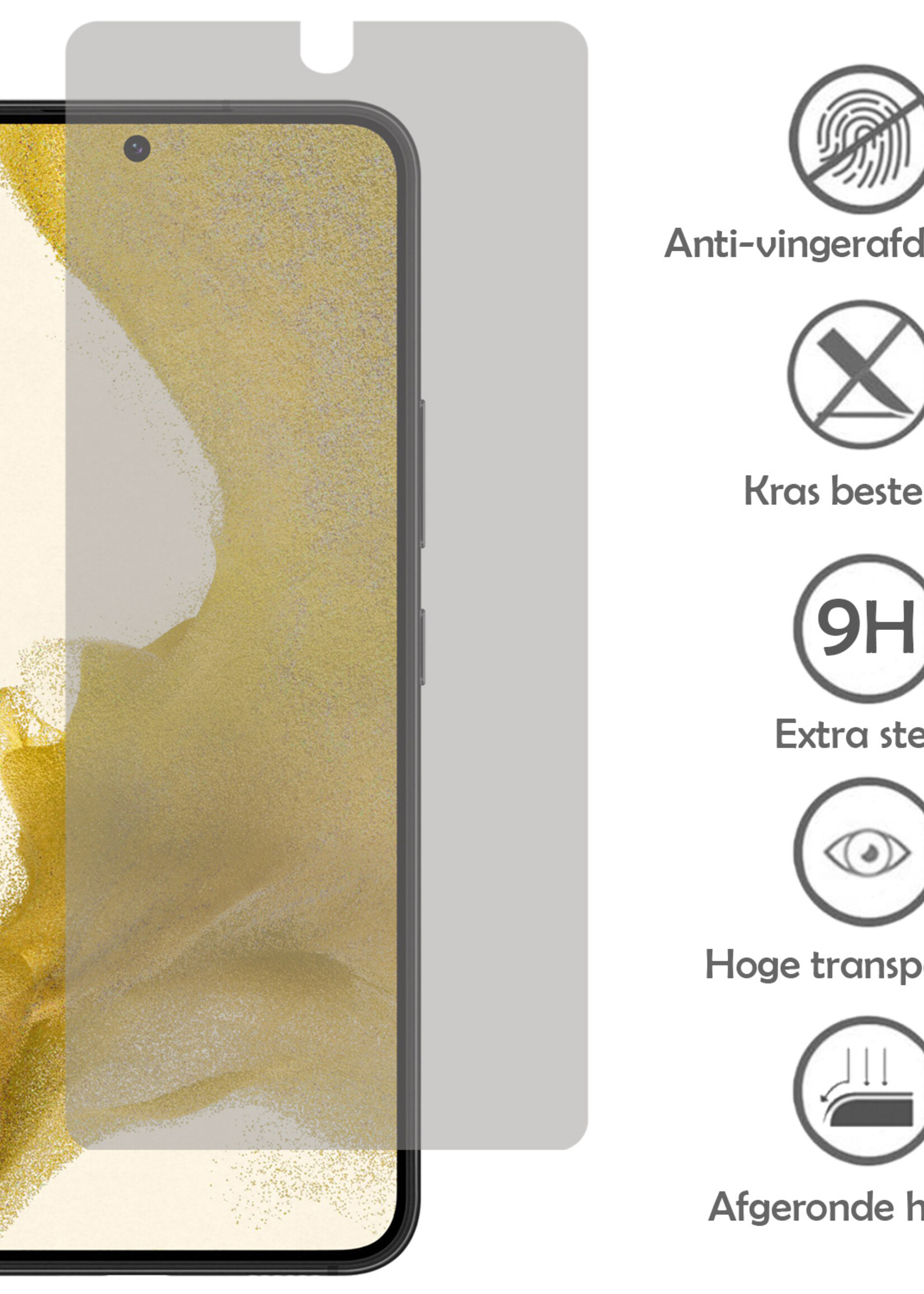 LUQ Screenprotector Geschikt voor Samsung S22 Privacy Screenprotector Bescherm Glas - Privacy Screenprotector Geschikt voor Samsung Galaxy S22 Screenprotector Glas