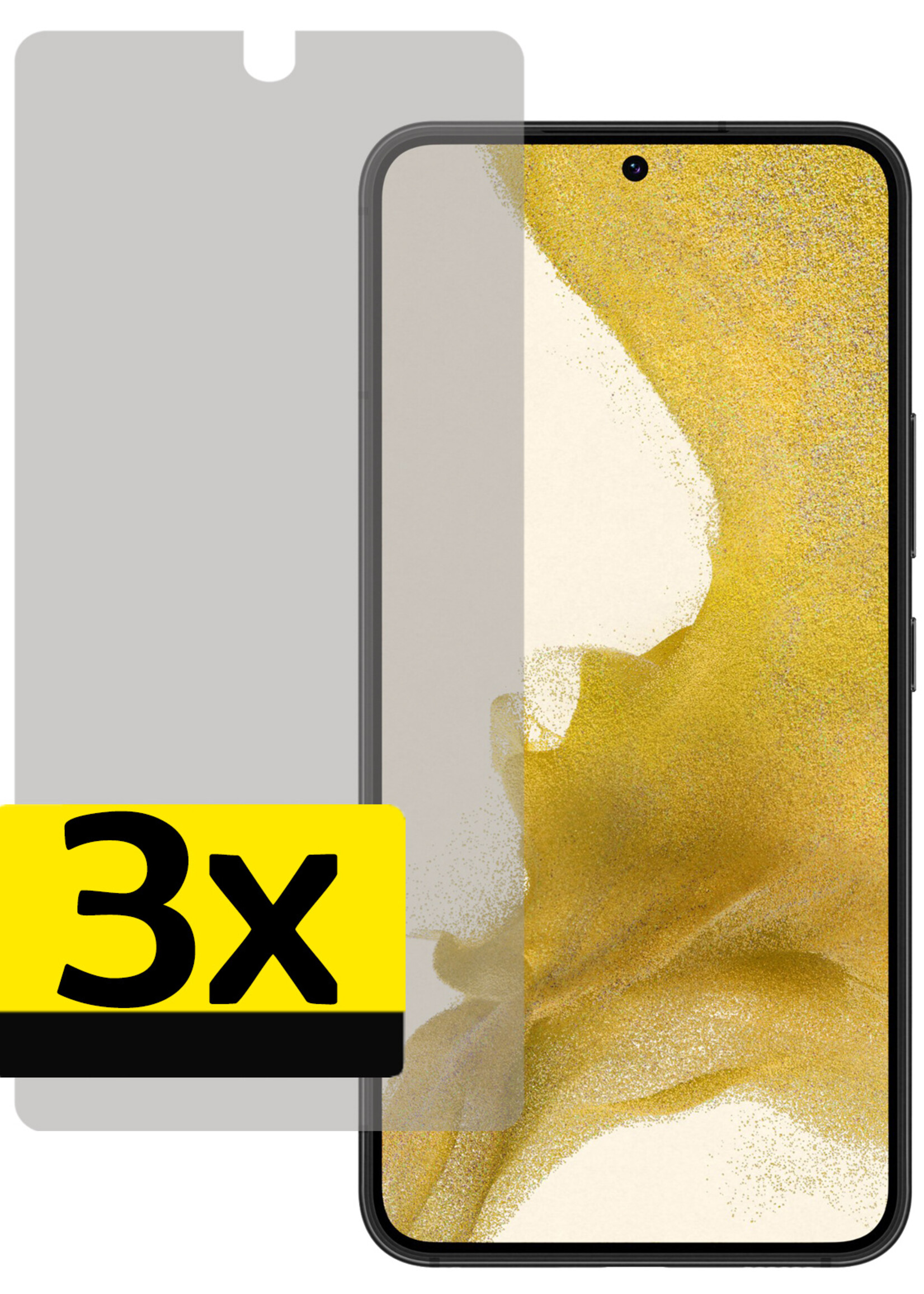 LUQ Screenprotector Geschikt voor Samsung S22 Plus Privacy Screenprotector Bescherm Glas - Privacy Screenprotector Geschikt voor Samsung Galaxy S22 Plus Screenprotector Glas - 3 Stuks