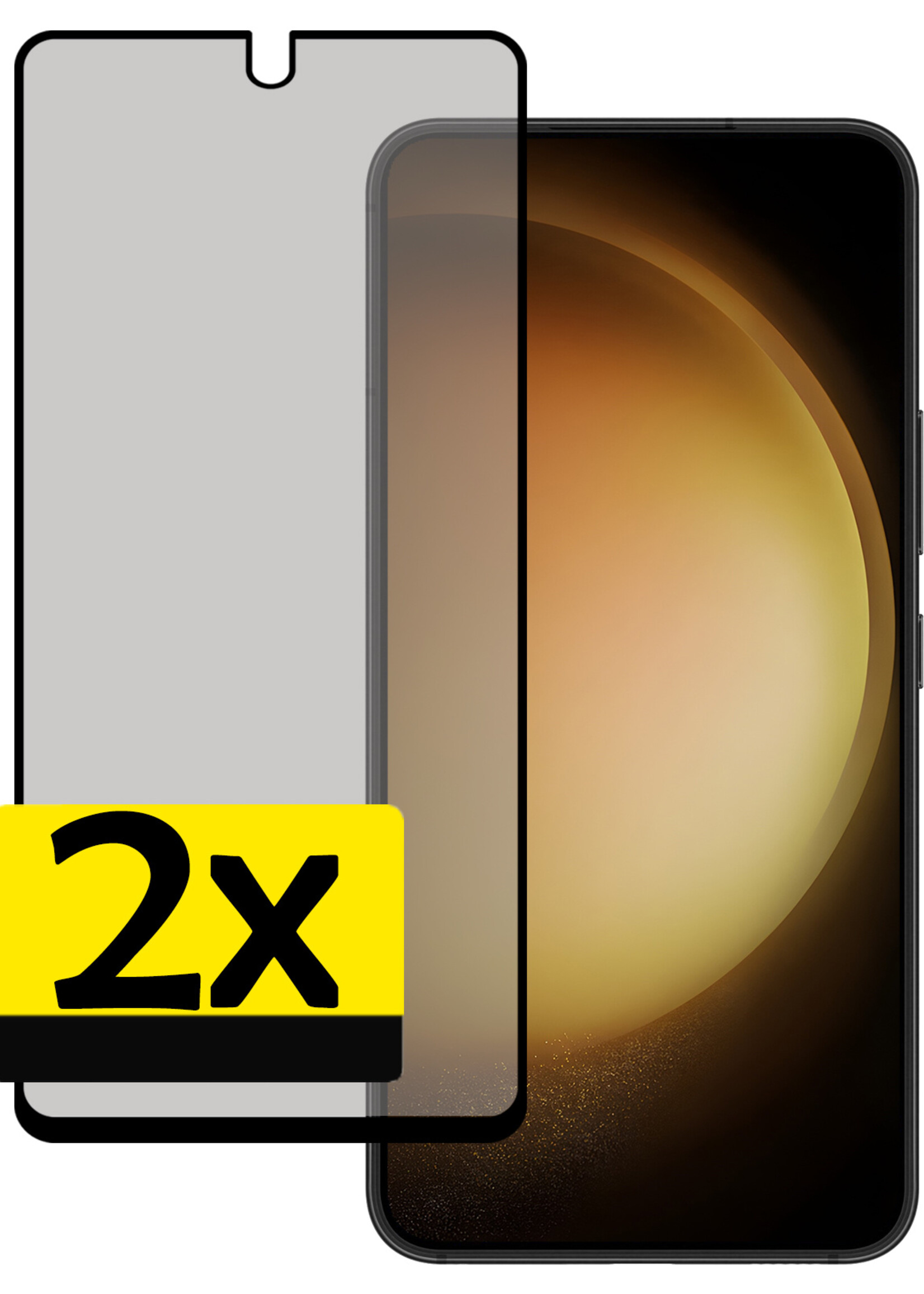 LUQ Screenprotector Geschikt voor Samsung S23 Plus Privacy Screenprotector Bescherm Glas - Privacy Screenprotector Geschikt voor Samsung Galaxy S23 Plus Screenprotector Glas - 2 Stuks