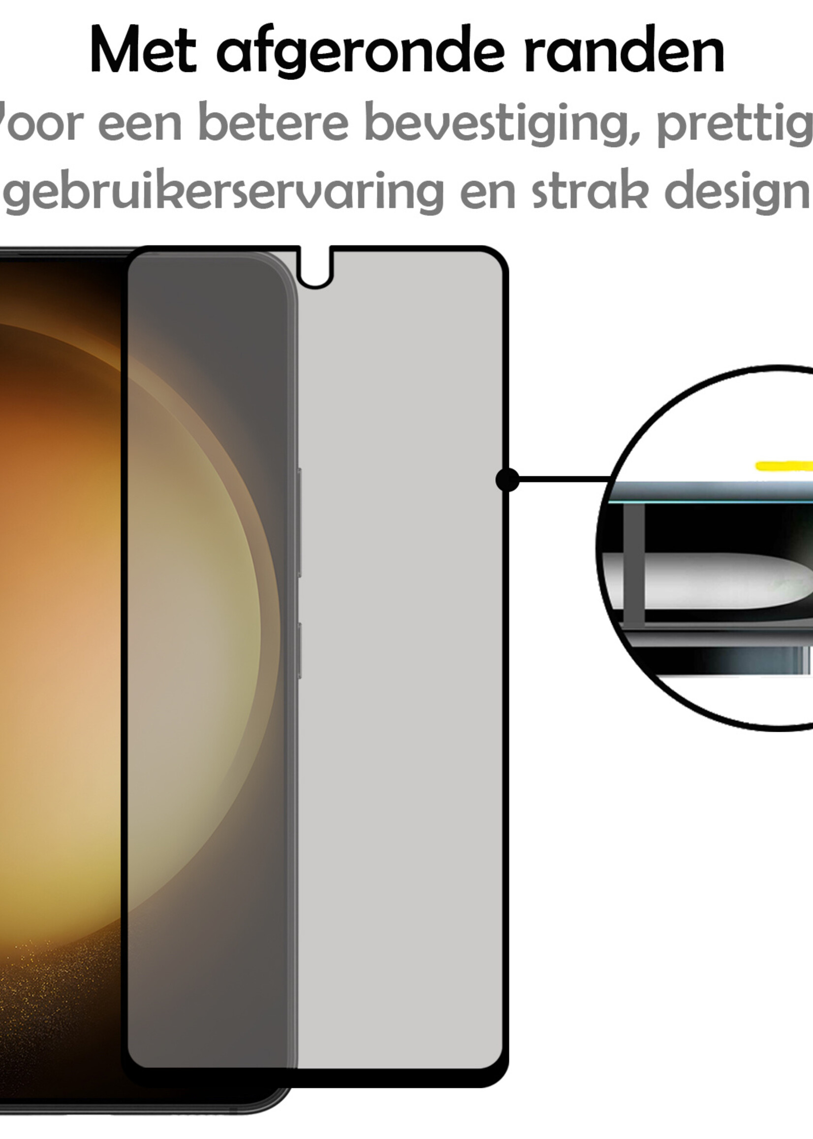 LUQ Screenprotector Geschikt voor Samsung S23 Plus Privacy Screenprotector Bescherm Glas - Privacy Screenprotector Geschikt voor Samsung Galaxy S23 Plus Screenprotector Glas - 2 Stuks