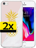 LUQ LUQ iPhone 8 Hoesje Siliconen - Ananas - 2 PACK