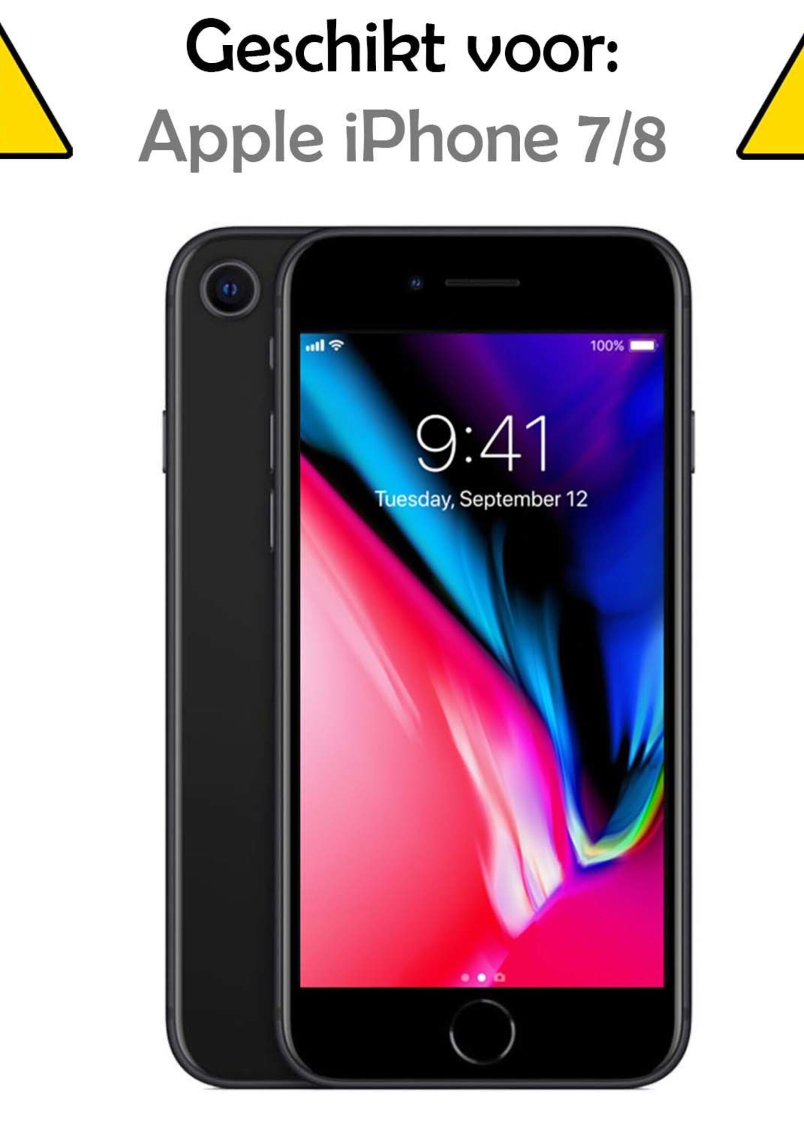 LUQ Hoesje Geschikt voor iPhone 8 Hoesje Siliconen Case - Hoes Geschikt voor iPhone 8 Hoes Siliconen - Ananas - 2 Stuks