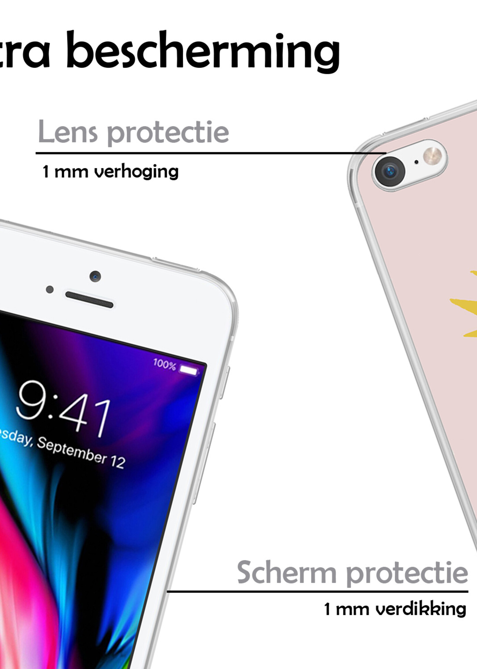 LUQ Hoesje Geschikt voor iPhone 7 Hoesje Siliconen Case - Hoes Geschikt voor iPhone 7 Hoes Siliconen - Ananas