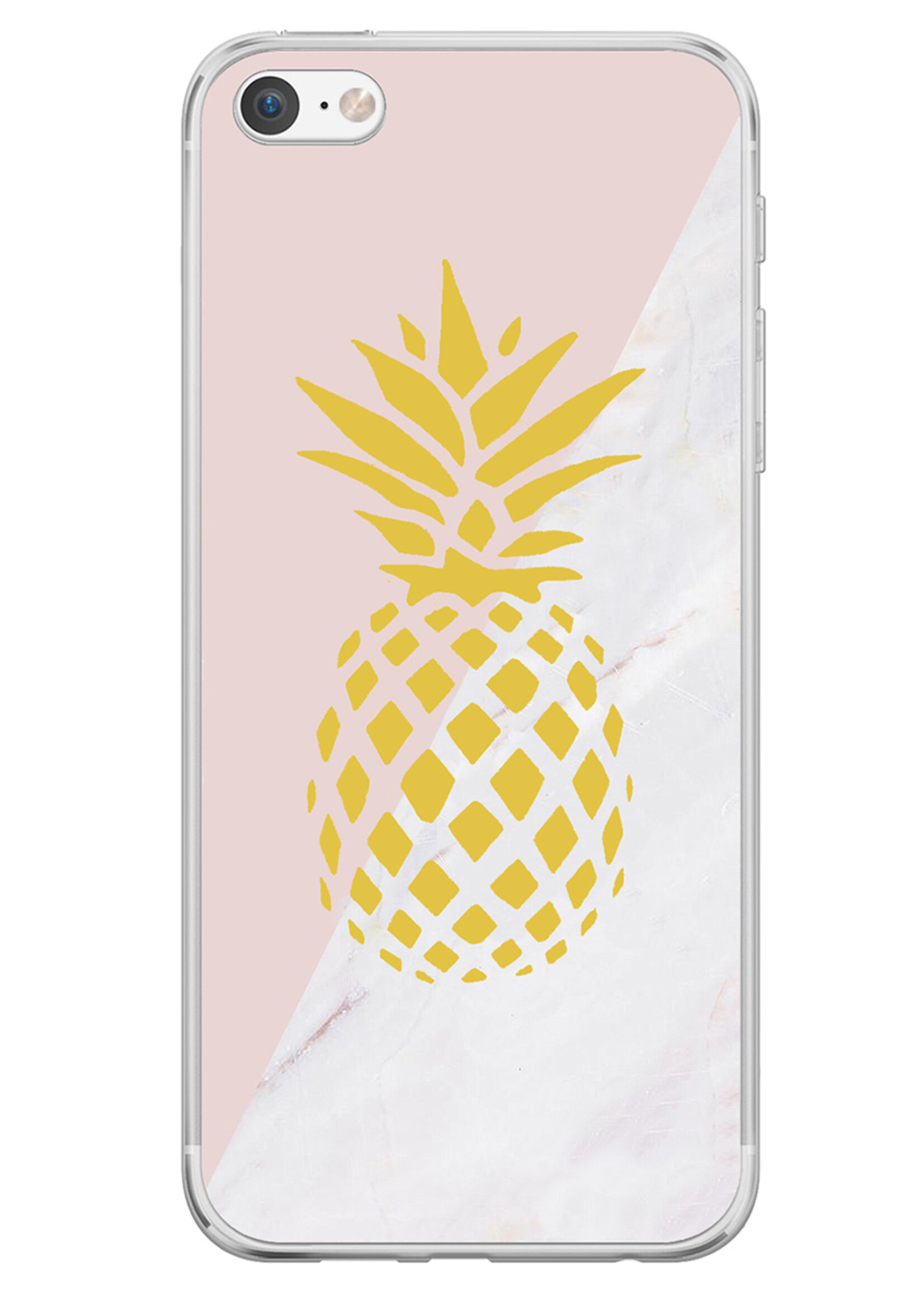 LUQ Hoesje Geschikt voor iPhone 7 Hoesje Siliconen Case - Hoes Geschikt voor iPhone 7 Hoes Siliconen - Ananas