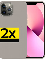 LUQ LUQ iPhone 14 Pro Max Hoesje Siliconen - Grijs - 2 PACK
