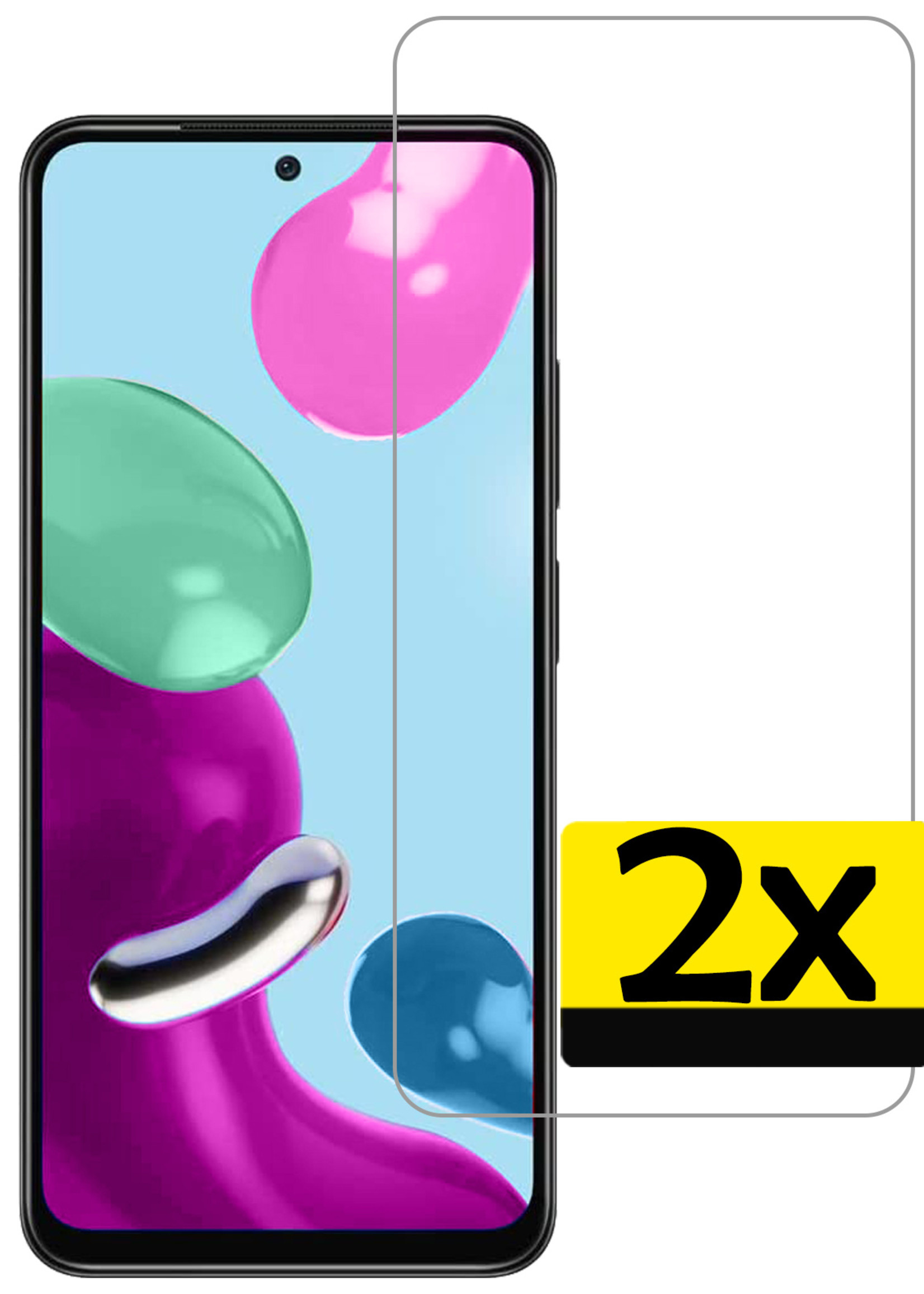 LUQ Screenprotector Geschikt voor Xiaomi Redmi Note 11 Screenprotector Beschermglas Gehard Glas - Screenprotector Geschikt voor Xiaomi Redmi Note 11 Screenprotector Glas - 2 Stuks