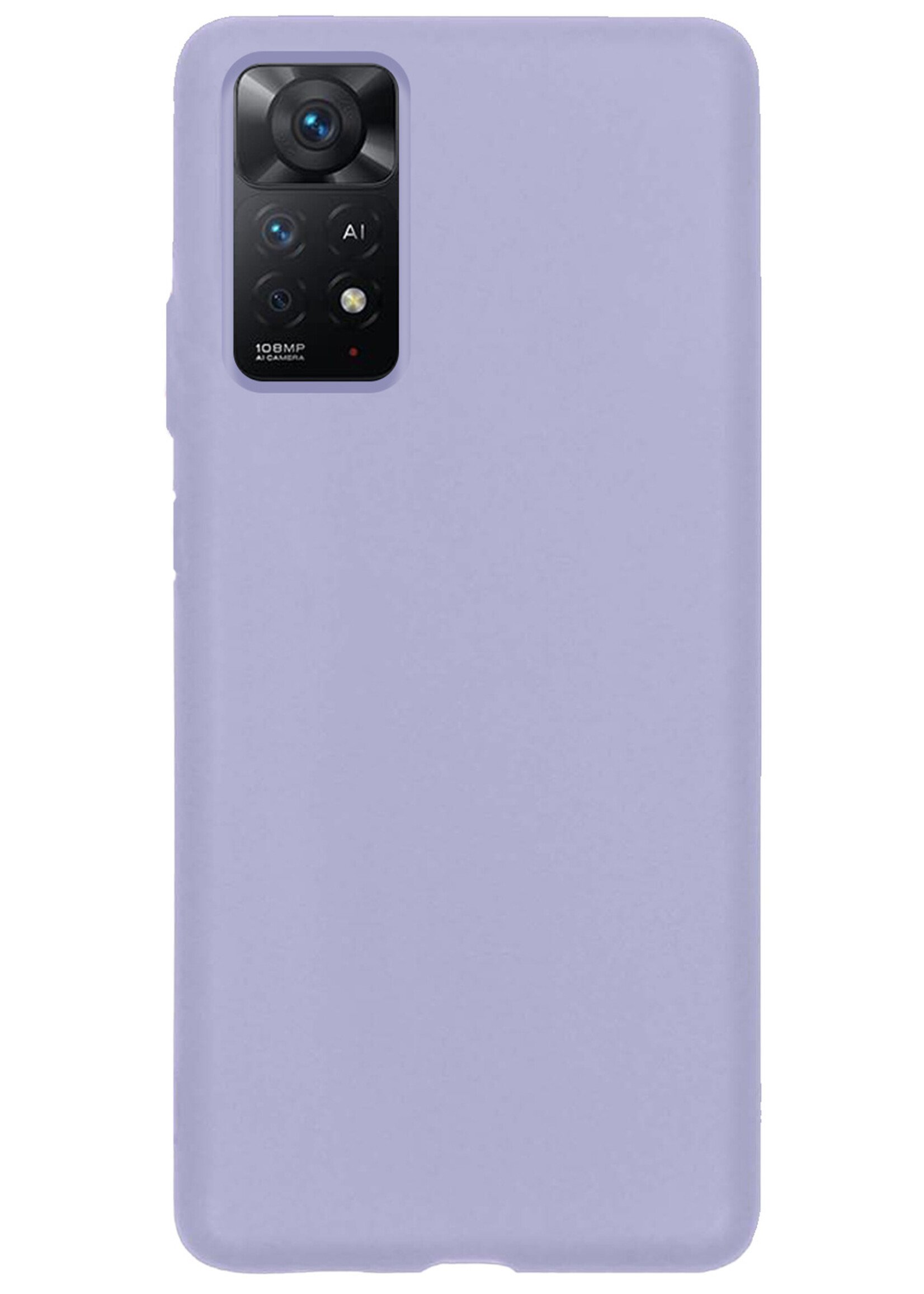 LUQ Hoesje Geschikt voor Xiaomi Redmi Note 11 Hoesje Siliconen Case - Hoes Geschikt voor Xiaomi Redmi Note 11 Hoes Siliconen - Lila