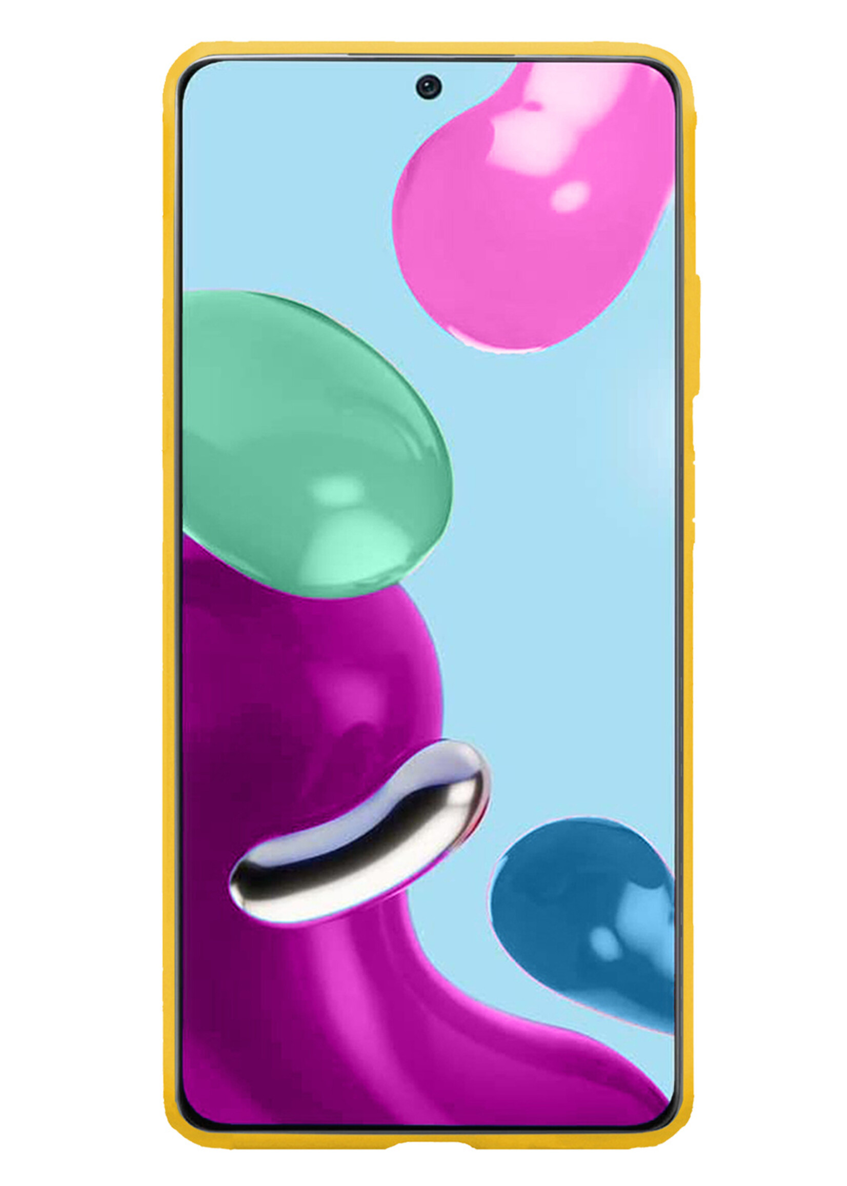 LUQ Hoesje Geschikt voor Xiaomi Redmi Note 11 Hoesje Siliconen Case - Hoes Geschikt voor Xiaomi Redmi Note 11 Hoes Siliconen - Geel - 2 Stuks