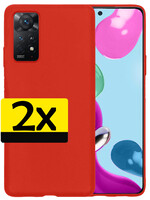 LUQ LUQ Xiaomi Redmi Note 11 Hoesje Siliconen - Rood - 2 PACK