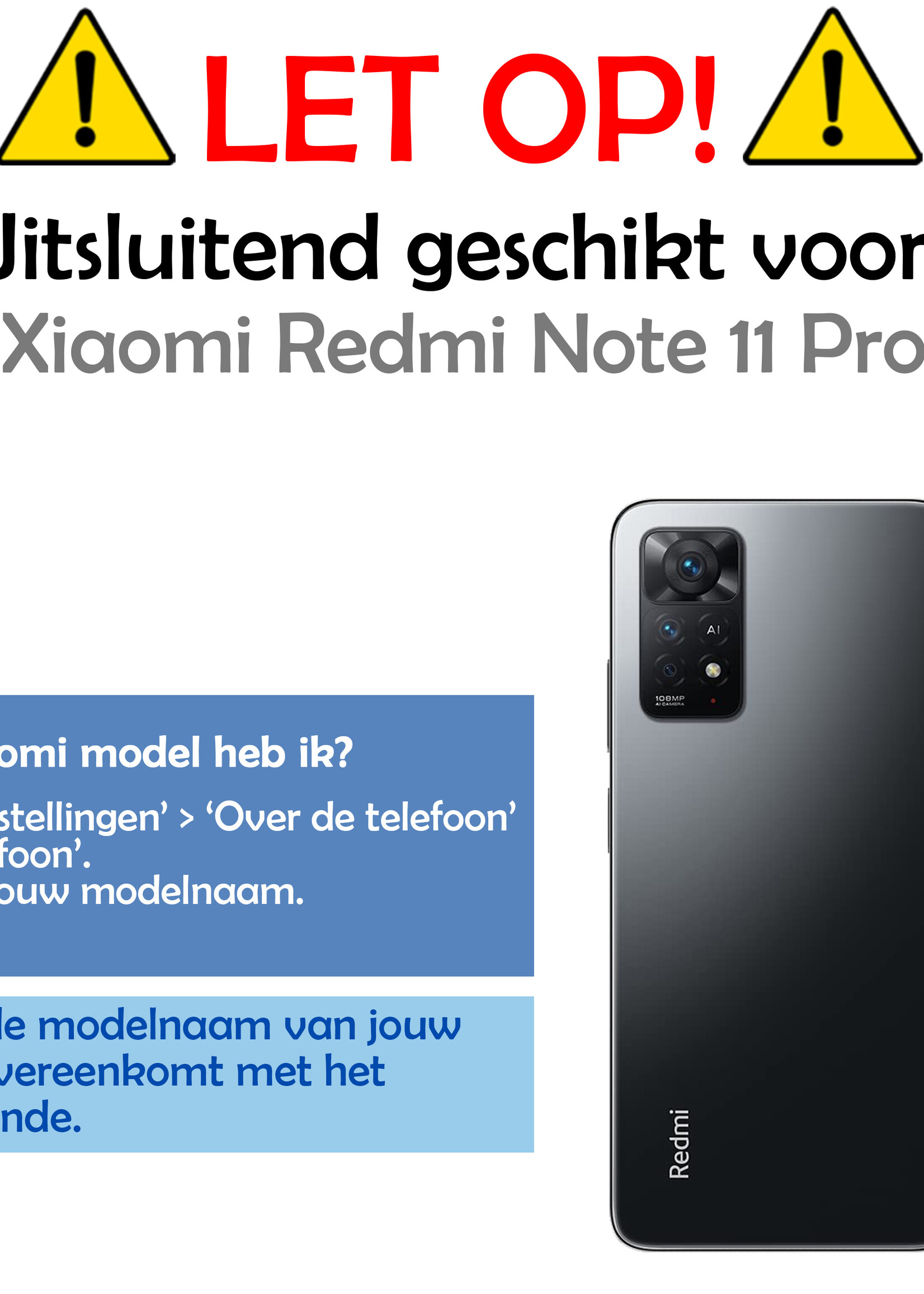 LUQ Screenprotector Geschikt voor Xiaomi Redmi Note 11 Pro Screenprotector Glas Full Cover - Screenprotector Geschikt voor Xiaomi Redmi Note 11 Pro Screenprotector Full Cover - 3 Stuks