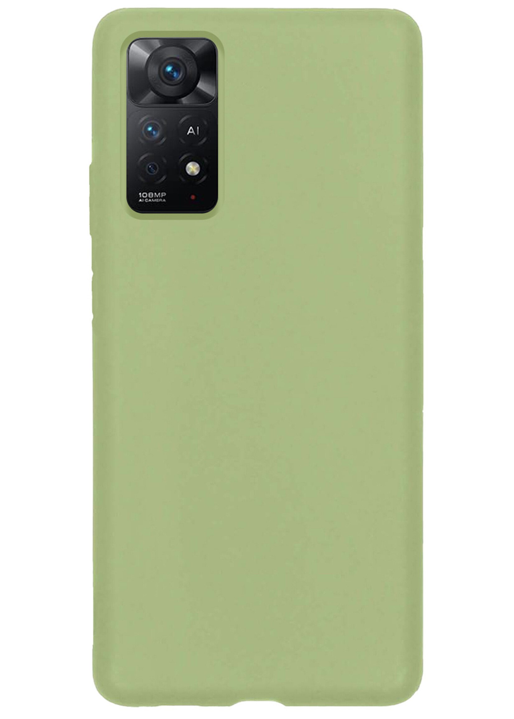 LUQ Hoesje Geschikt voor Xiaomi Redmi Note 11 Hoesje Siliconen Case Met Screenprotector - Hoes Geschikt voor Xiaomi Redmi Note 11 Hoes Siliconen - Groen