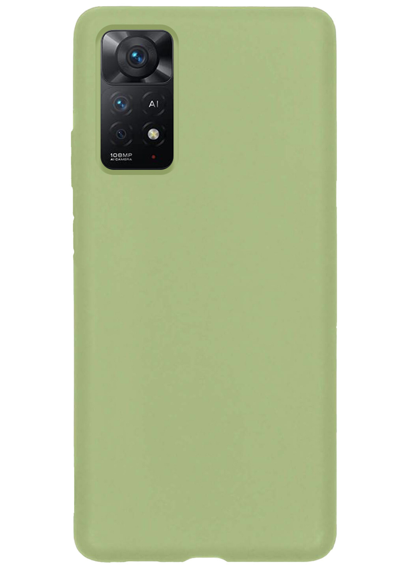 LUQ Hoesje Geschikt voor Xiaomi Redmi Note 11 Hoesje Siliconen Case Met 2x Screenprotector - Hoes Geschikt voor Xiaomi Redmi Note 11 Hoes Siliconen - Groen