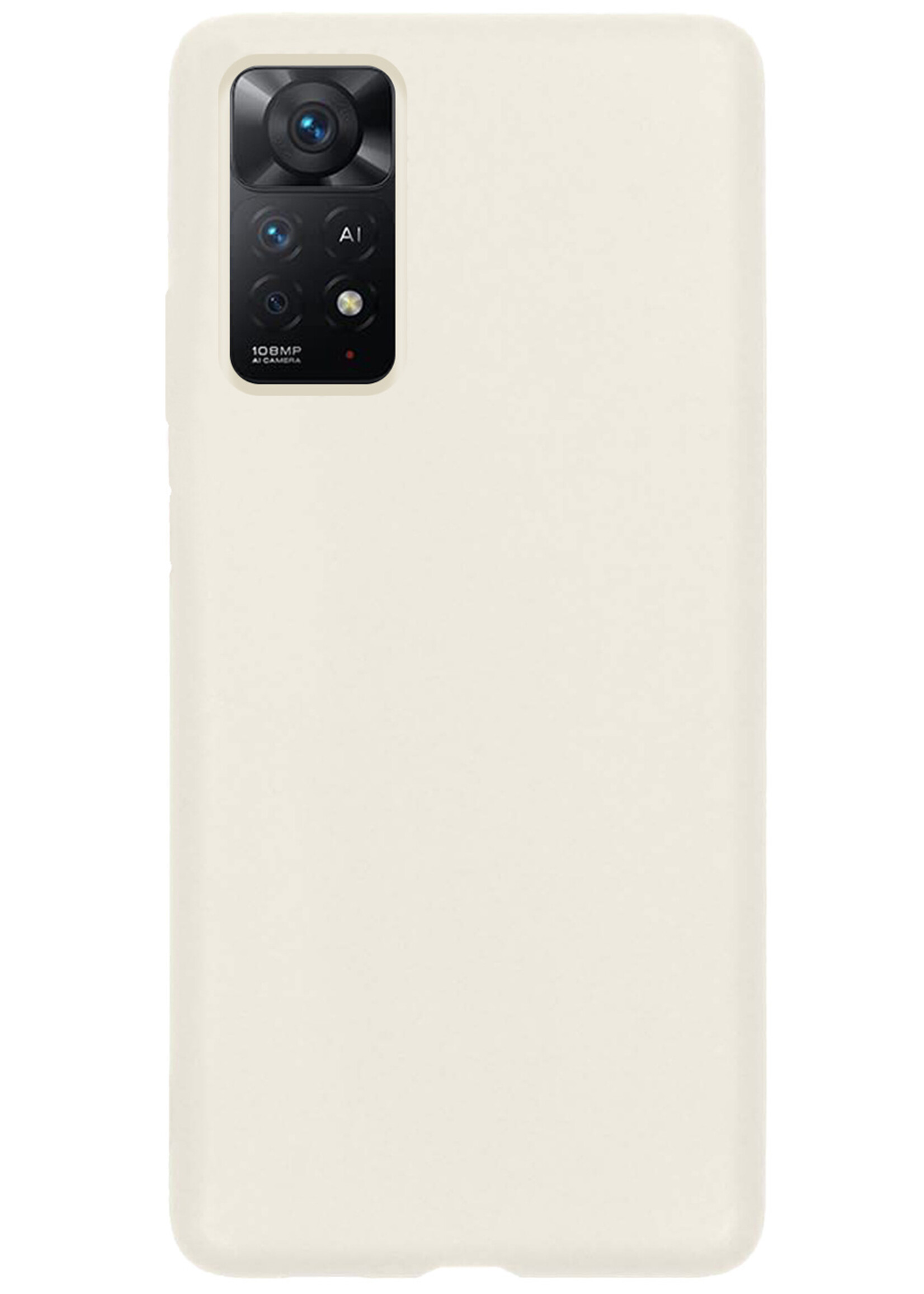 LUQ Hoesje Geschikt voor Xiaomi Redmi Note 11 Hoesje Siliconen Case Met 2x Screenprotector - Hoes Geschikt voor Xiaomi Redmi Note 11 Hoes Siliconen - Wit
