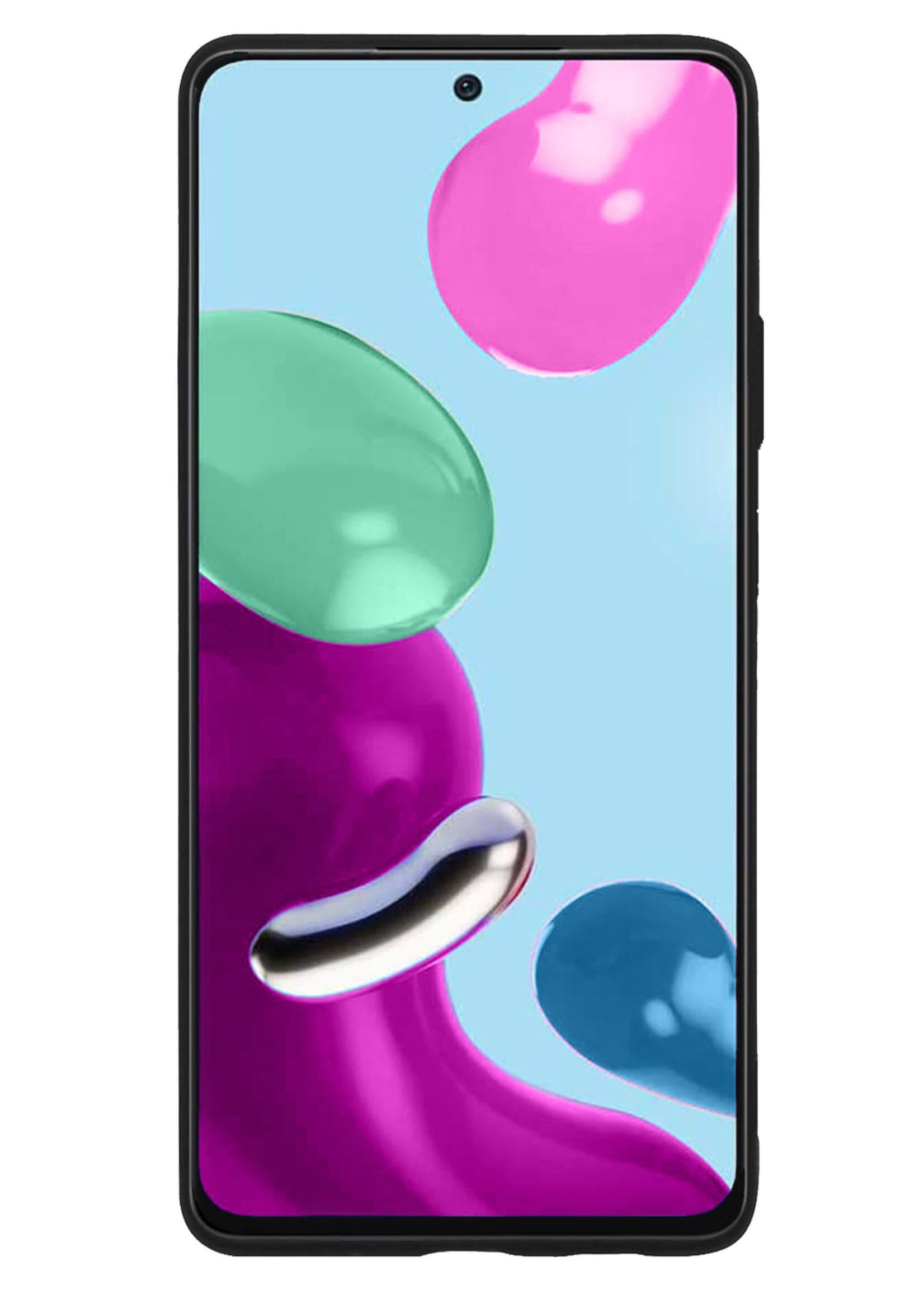 LUQ Hoesje Geschikt voor Xiaomi Redmi Note 11 Hoesje Siliconen Case Met 2x Screenprotector - Hoes Geschikt voor Xiaomi Redmi Note 11 Hoes Siliconen - Zwart