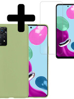 LUQ LUQ Xiaomi Redmi Note 11 Hoesje Siliconen Met Screenprotector - Groen