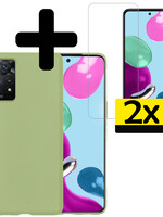 LUQ LUQ Xiaomi Redmi Note 11 Hoesje Siliconen Met 2x Screenprotector - Groen