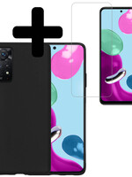 LUQ LUQ Xiaomi Redmi Note 11 Hoesje Siliconen Met Screenprotector - Zwart