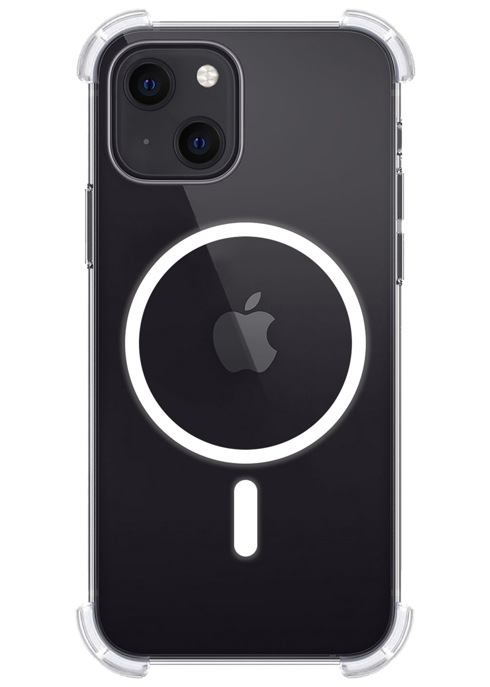 LUQ Hoesje Geschikt voor iPhone 14 Plus Hoesje Geschikt voor Magsafe Shockproof Case - Hoes Geschikt voor iPhone 14 Plus Hoesje Magsafe Shock Proof - Transparant