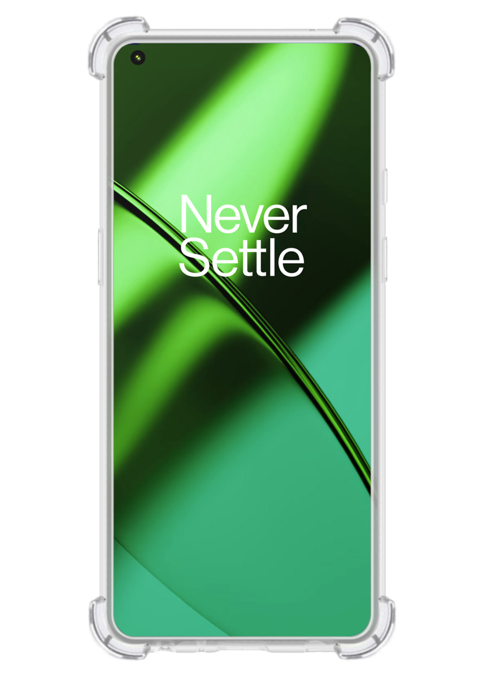 LUQ Hoesje Geschikt voor OnePlus 11 Hoesje Shockproof Case Siliconen Met Screenprotector - Hoes Geschikt voor OnePlus 11 Hoes Cover Siliconen - Transparant