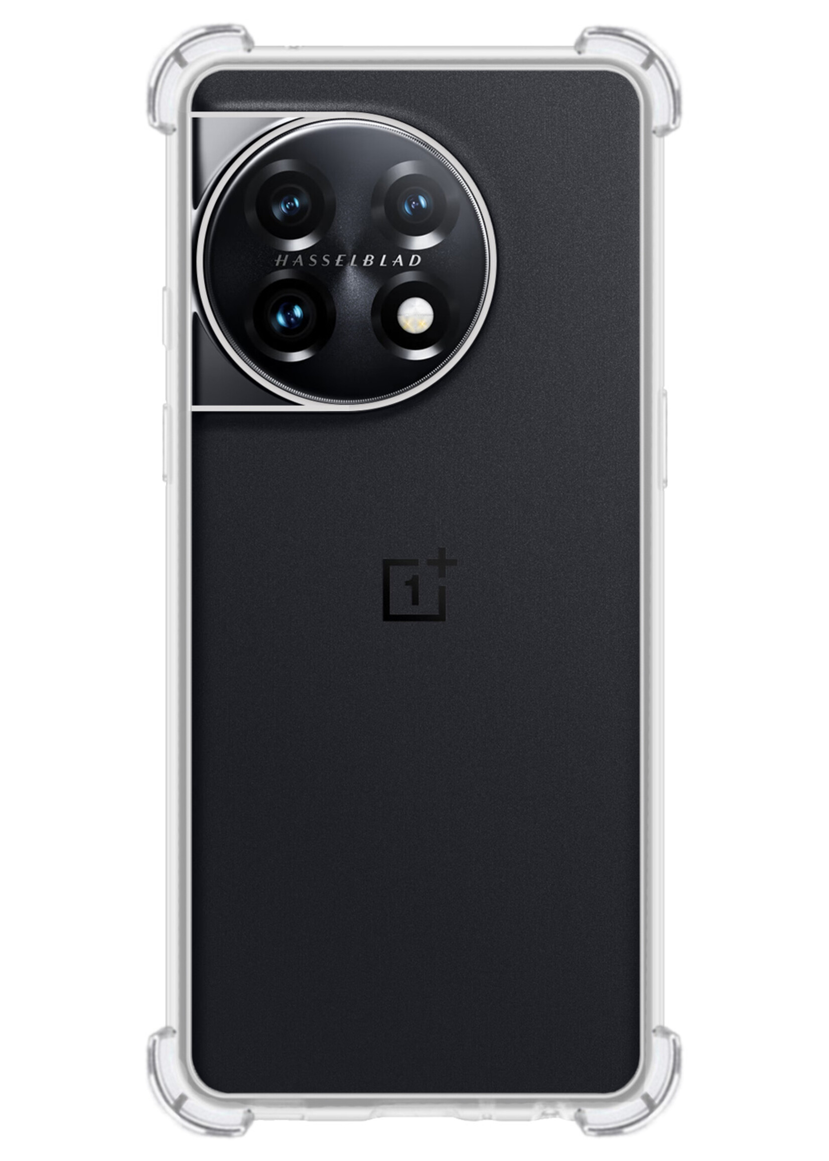 LUQ Hoesje Geschikt voor OnePlus 11 Hoesje Shockproof Case Siliconen Met Screenprotector - Hoes Geschikt voor OnePlus 11 Hoes Cover Siliconen - Transparant