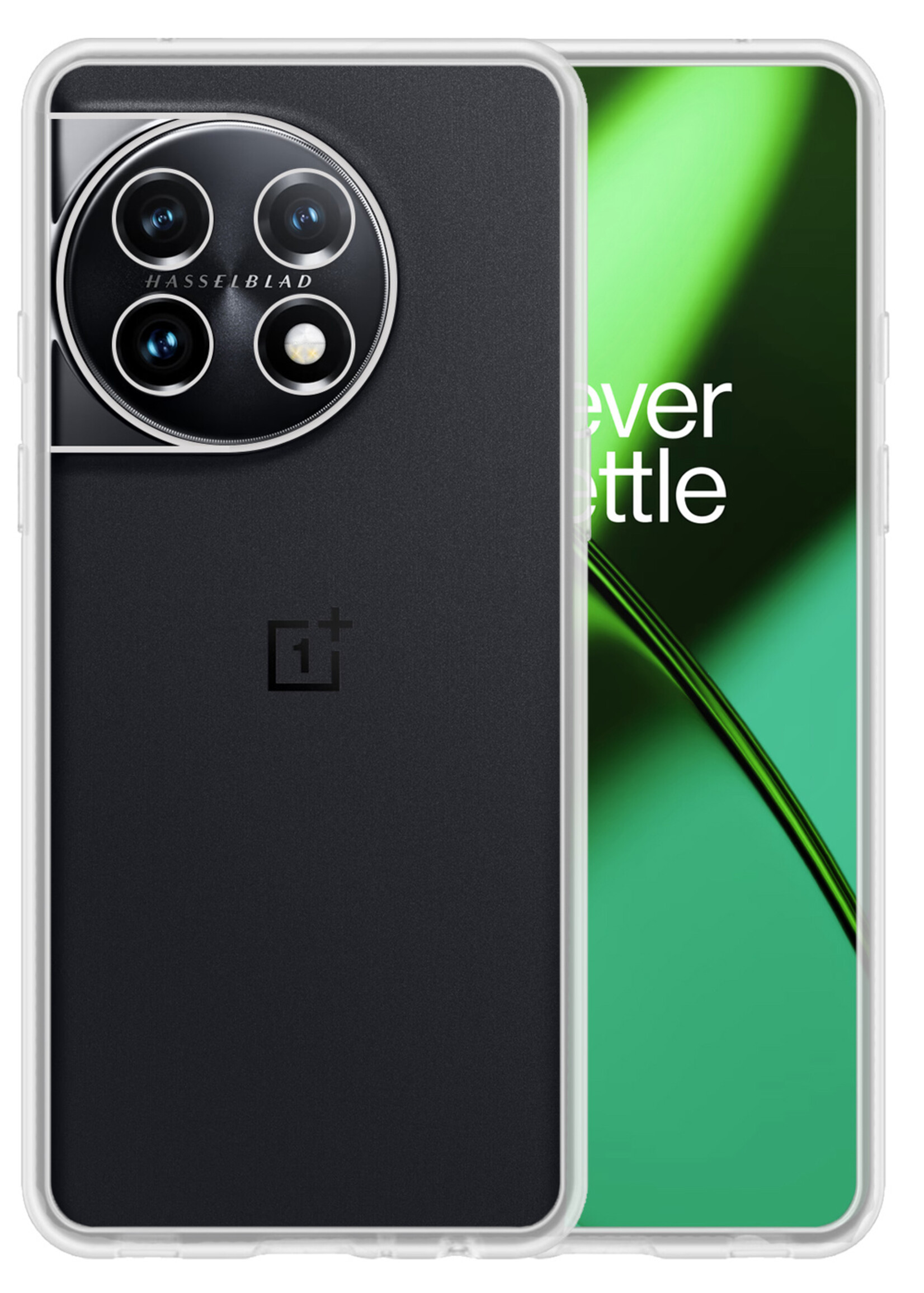 LUQ Hoesje Geschikt voor OnePlus 11 Hoesje Siliconen Case - Hoes Geschikt voor OnePlus 11 Hoes Siliconen - Transparant