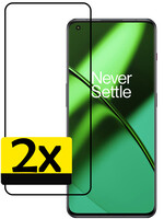 LUQ LUQ OnePlus 11 Screenprotector Glas Full Cover - 2 PACK
