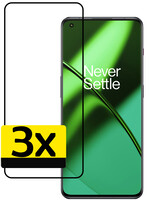LUQ LUQ OnePlus 11 Screenprotector Glas Full Cover - 3 PACK