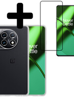 LUQ LUQ OnePlus 11 Hoesje Siliconen Met Screenprotector - Transparant