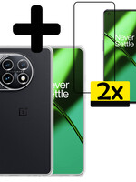 LUQ LUQ OnePlus 11 Hoesje Siliconen Met 2x Screenprotector - Transparant