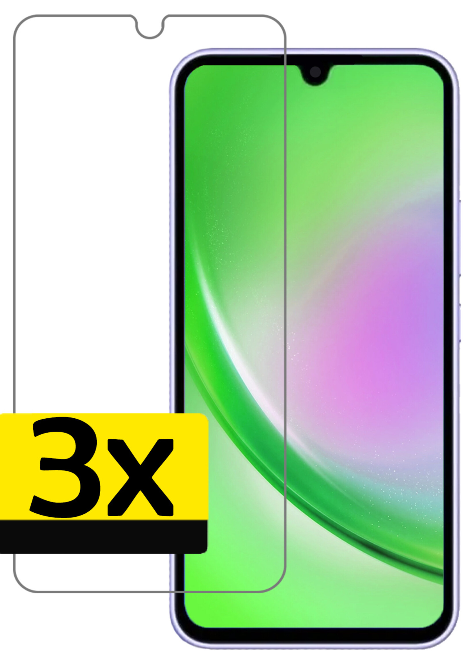 LUQ Screenprotector Geschikt voor Samsung A34 Screenprotector Beschermglas Gehard Glas - Screenprotector Geschikt voor Samsung Galaxy A34 Screenprotector Glas - 3 Stuks