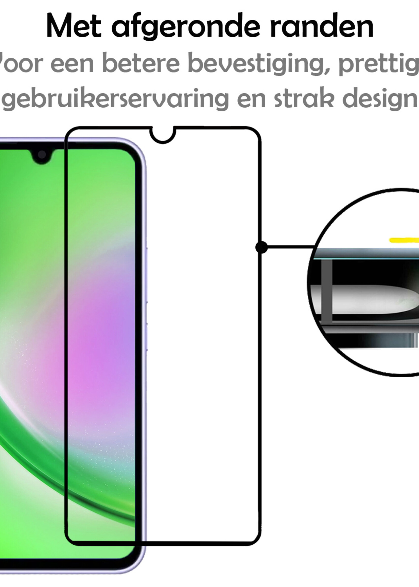 LUQ Screenprotector Geschikt voor Samsung A34 Screenprotector Glas Full Cover - Screenprotector Geschikt voor Samsung Galaxy A34 Screenprotector Full Cover