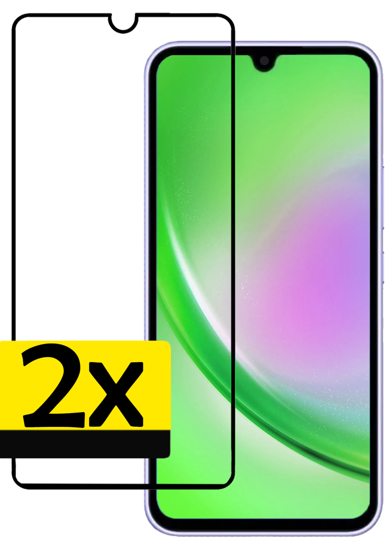 LUQ Screenprotector Geschikt voor Samsung A34 Screenprotector Glas Full Cover - Screenprotector Geschikt voor Samsung Galaxy A34 Screenprotector Full Cover - 2 Stuks