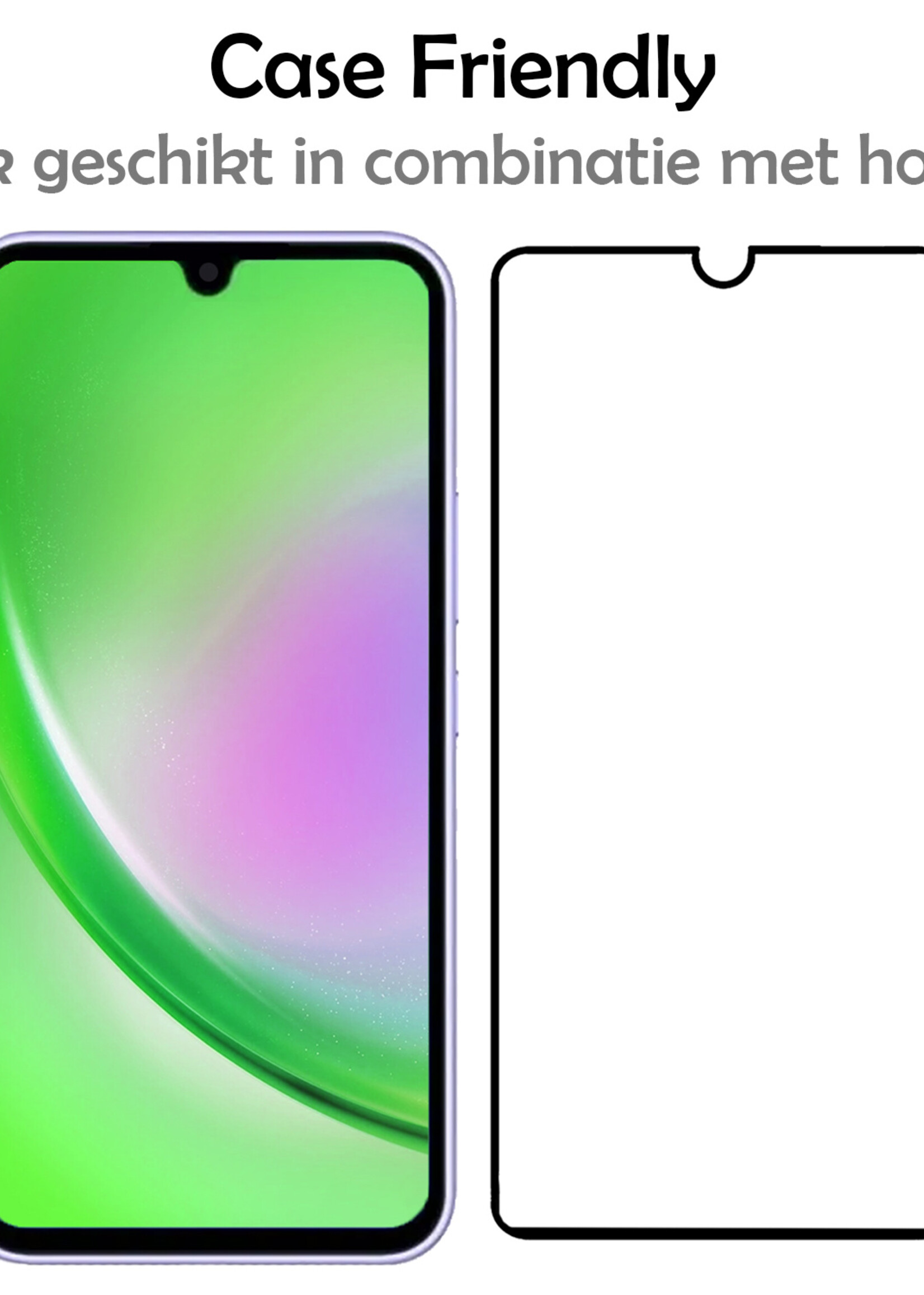 LUQ Screenprotector Geschikt voor Samsung A34 Screenprotector Glas Full Cover - Screenprotector Geschikt voor Samsung Galaxy A34 Screenprotector Full Cover - 2 Stuks