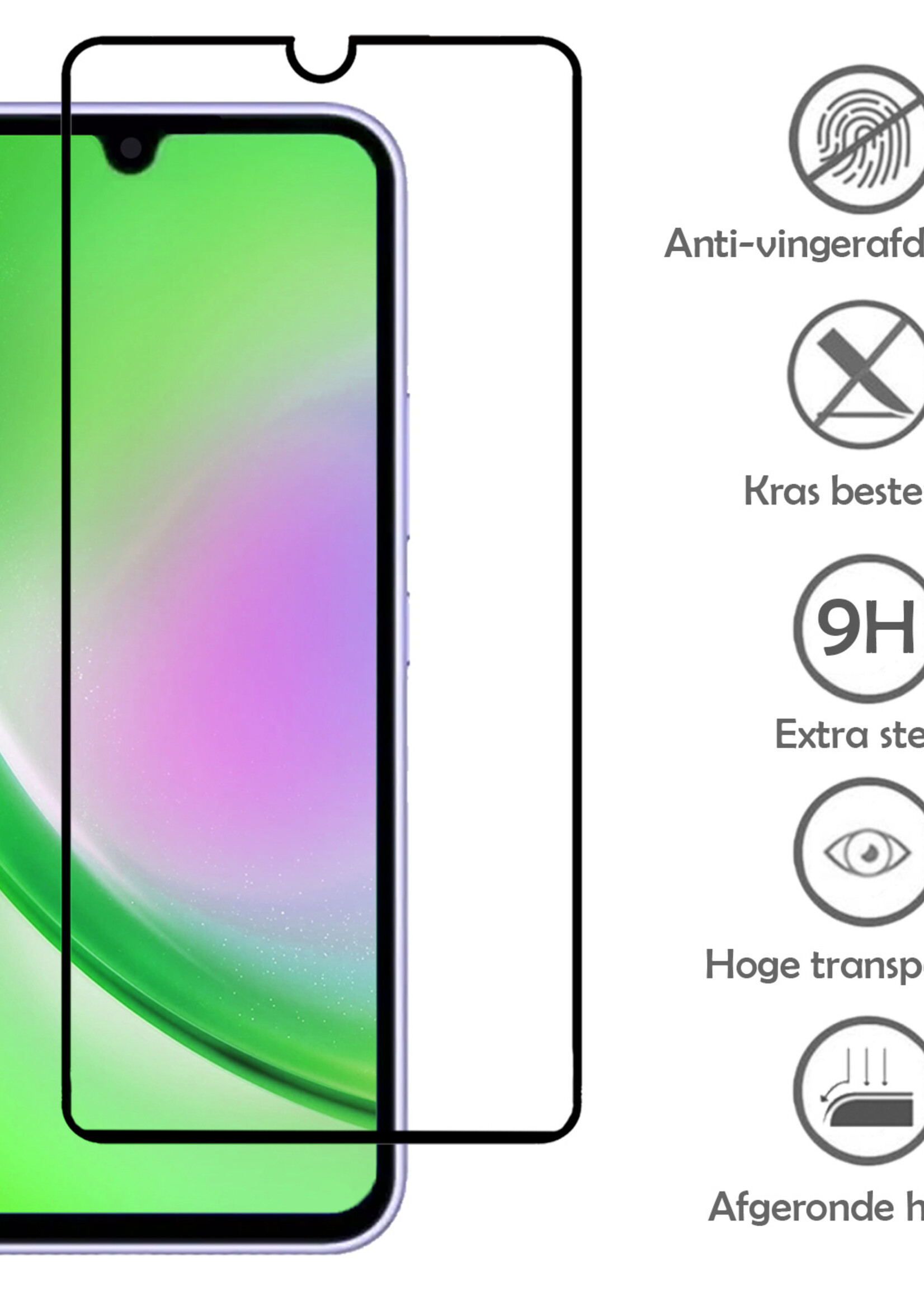 LUQ Screenprotector Geschikt voor Samsung A34 Screenprotector Glas Full Cover - Screenprotector Geschikt voor Samsung Galaxy A34 Screenprotector Full Cover - 3 Stuks