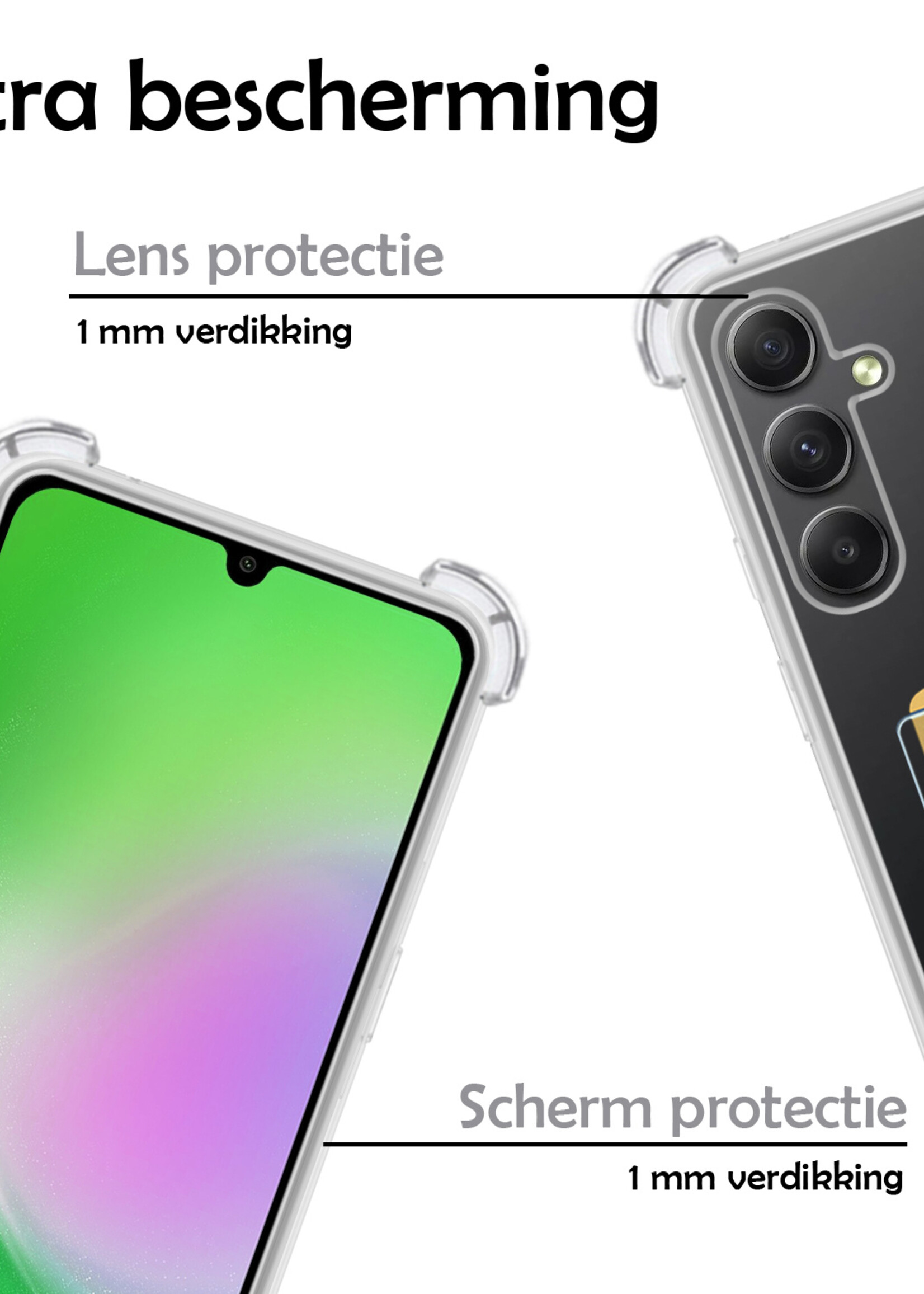 LUQ Hoesje Geschikt voor Samsung A34 Hoesje Case Pashouder Cover Siliconen - Hoes Geschikt voor Samsung Galaxy A34 Hoesje Met Kaarthouder - Transparant - 2 Stuks