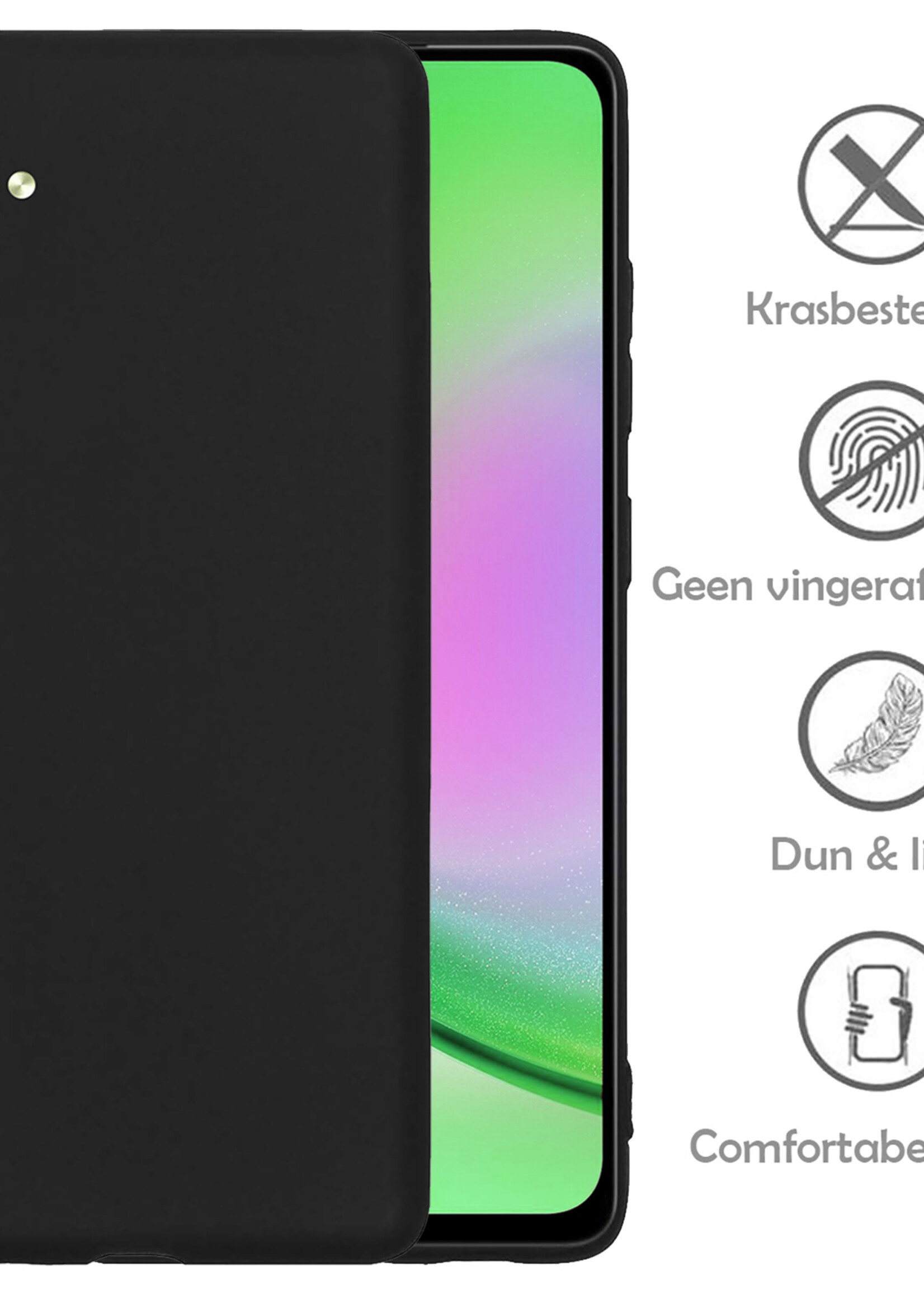 LUQ Hoesje Geschikt voor Samsung A34 Hoesje Siliconen Case - Hoes Geschikt voor Samsung Galaxy A34 Hoes Siliconen - Zwart