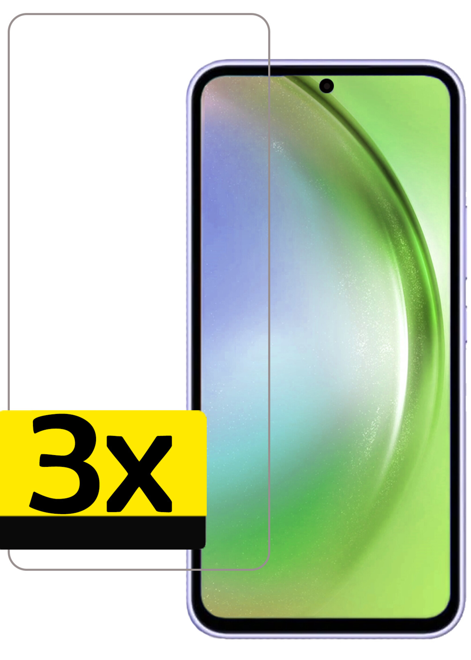 LUQ Screenprotector Geschikt voor Samsung A54 Screenprotector Beschermglas Gehard Glas - Screenprotector Geschikt voor Samsung Galaxy A54 Screenprotector Glas - 3 Stuks