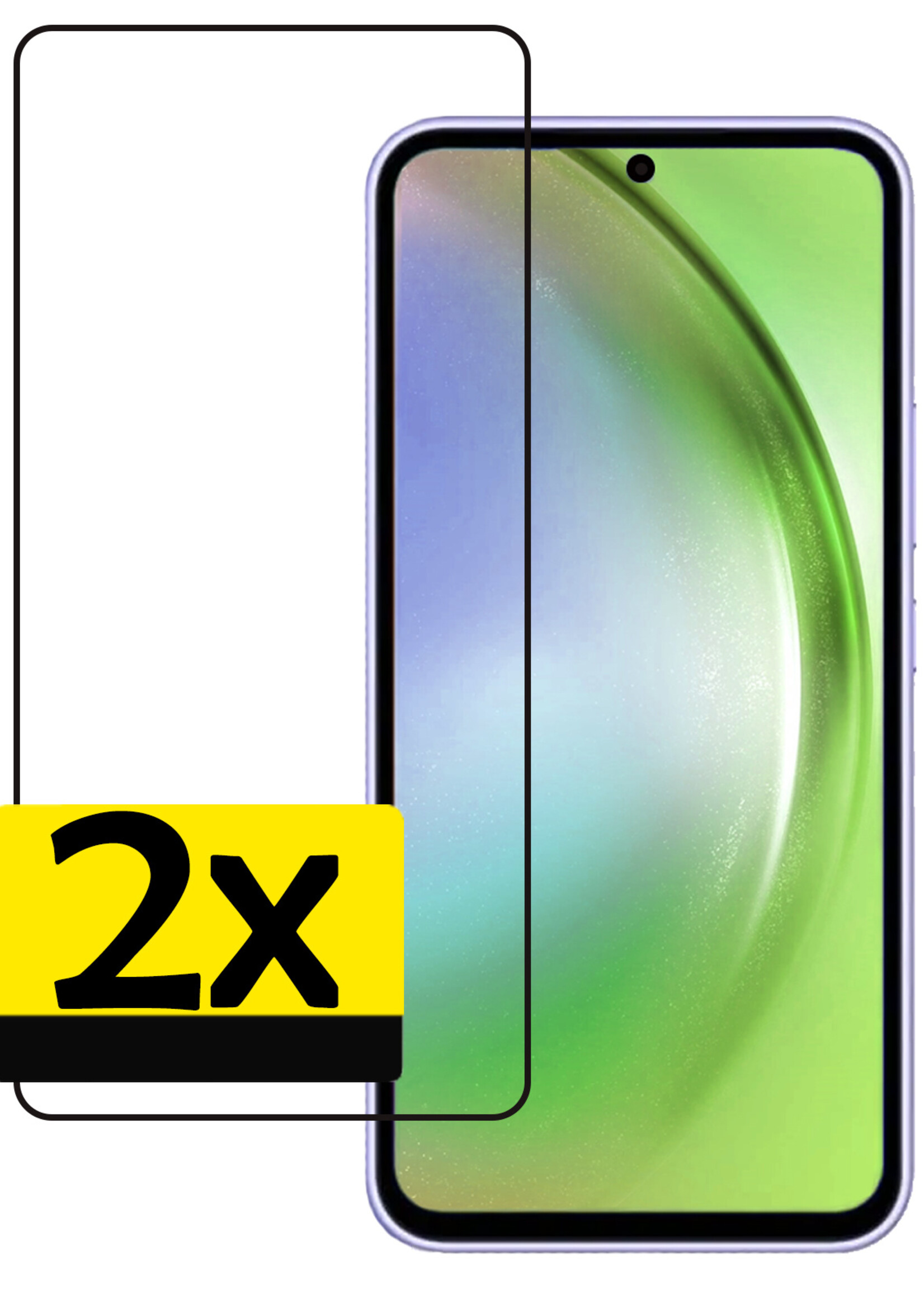 LUQ Screenprotector Geschikt voor Samsung A54 Screenprotector Glas Full Cover - Screenprotector Geschikt voor Samsung Galaxy A54 Screenprotector Full Cover - 2 Stuks