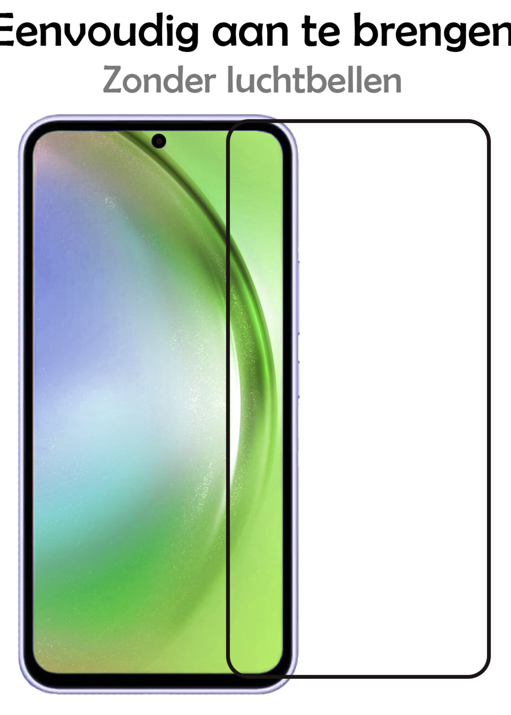 LUQ Screenprotector Geschikt voor Samsung A54 Screenprotector Glas Full Cover - Screenprotector Geschikt voor Samsung Galaxy A54 Screenprotector Full Cover - 2 Stuks