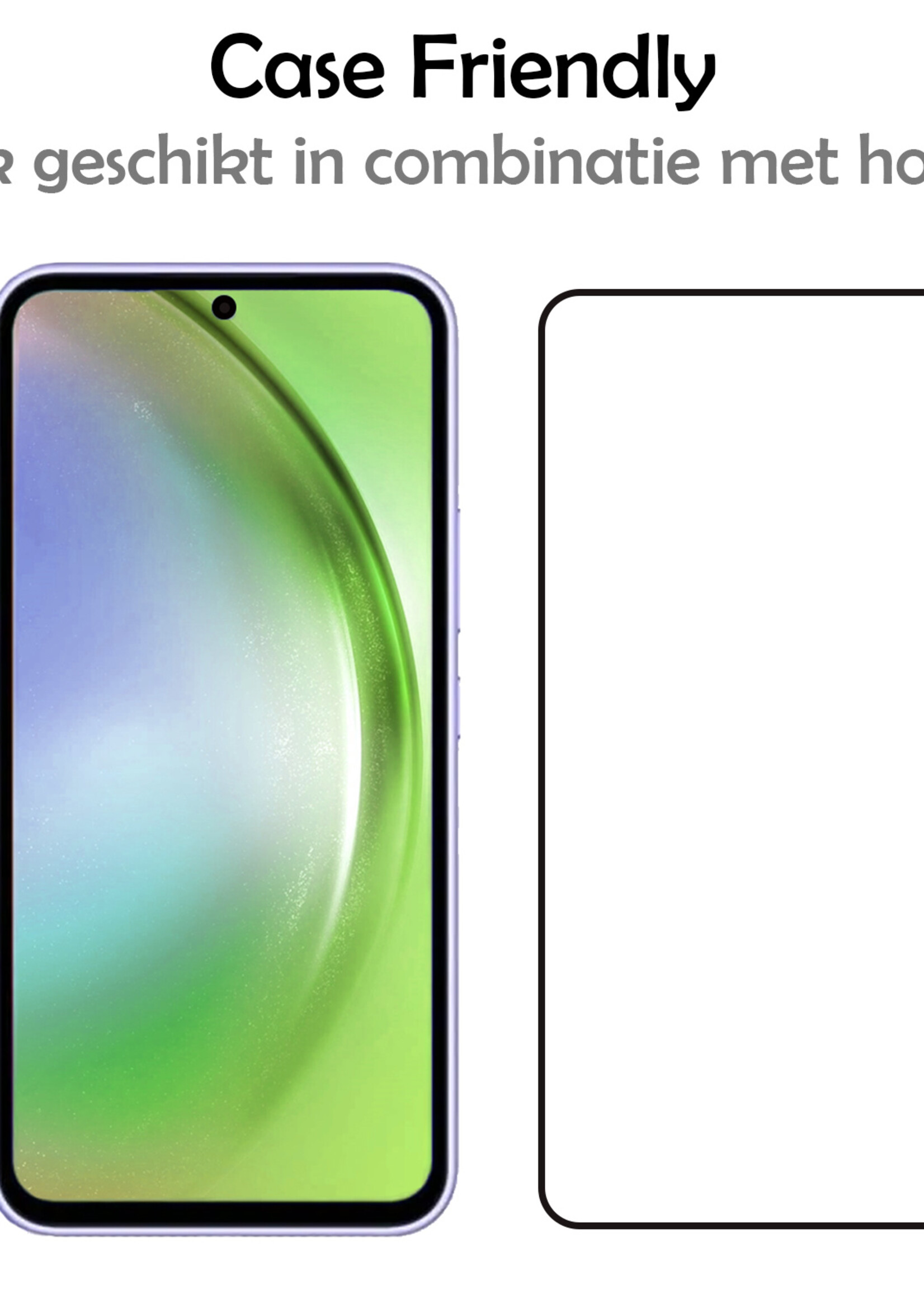 LUQ Screenprotector Geschikt voor Samsung A54 Screenprotector Glas Full Cover - Screenprotector Geschikt voor Samsung Galaxy A54 Screenprotector Full Cover - 2 Stuks