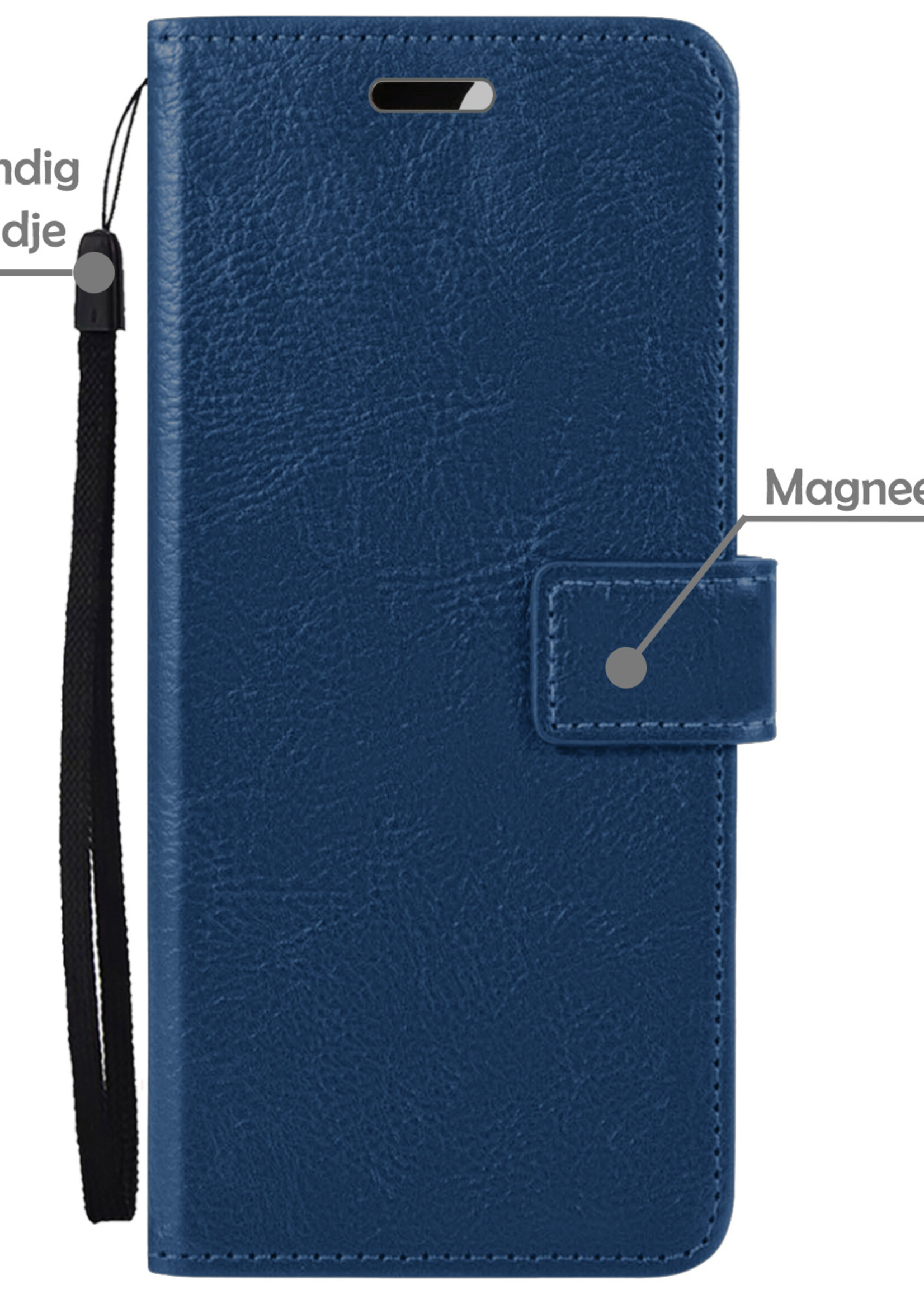 Hoesje Geschikt voor Samsung A54 Hoesje Book Case Hoes Wallet Cover - Hoes Geschikt voor Samsung Galaxy A54 Hoesje Bookcase Hoes - Donkerblauw