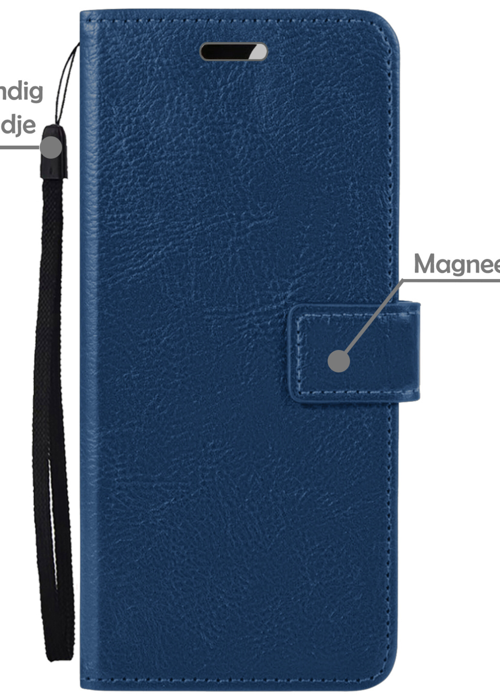 LUQ Hoesje Geschikt voor Samsung A54 Hoesje Book Case Hoes Wallet Cover - Hoes Geschikt voor Samsung Galaxy A54 Hoesje Bookcase Hoes - Donkerblauw