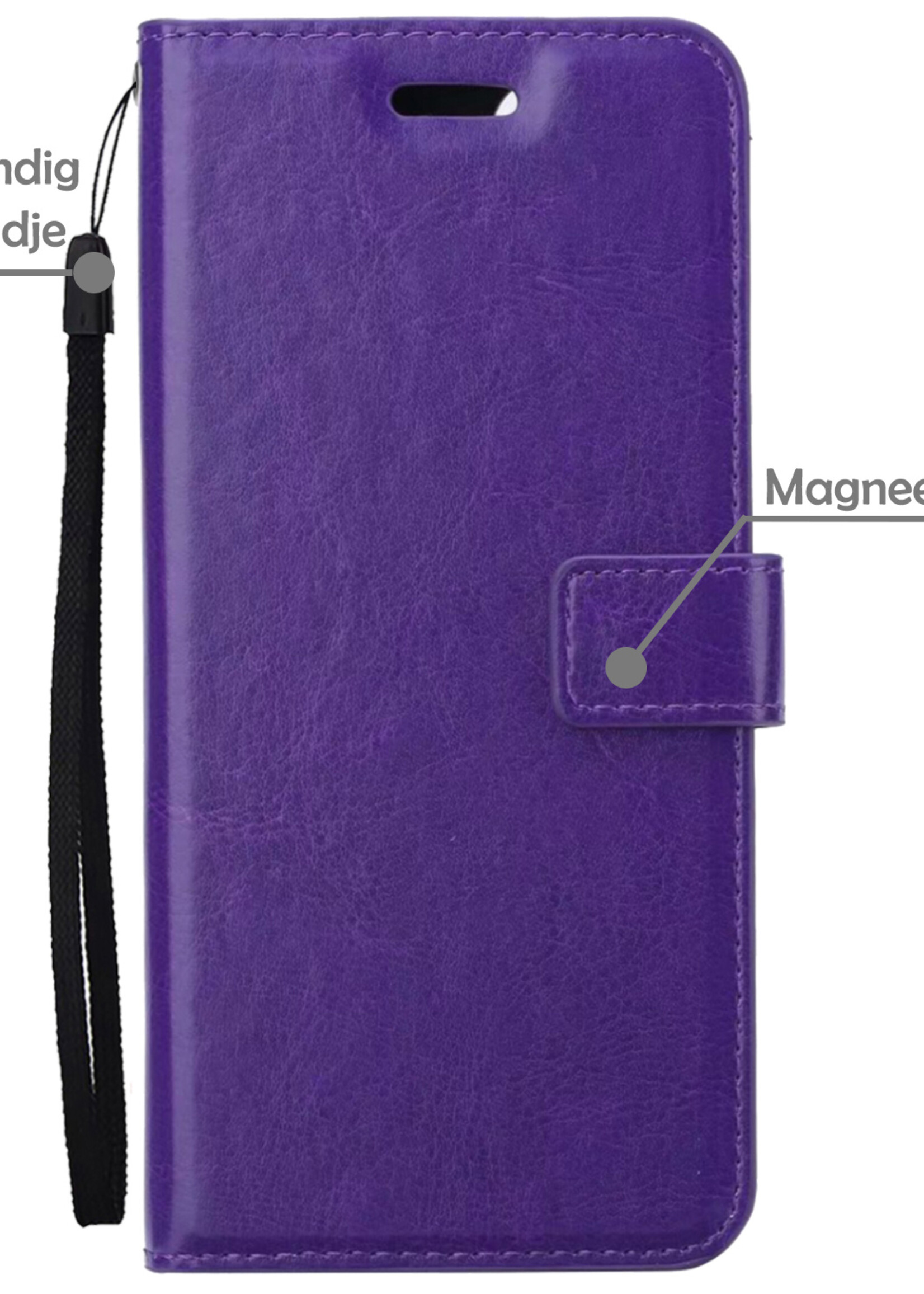 LUQ Hoesje Geschikt voor Samsung A54 Hoesje Book Case Hoes Wallet Cover - Hoes Geschikt voor Samsung Galaxy A54 Hoesje Bookcase Hoes - Paars