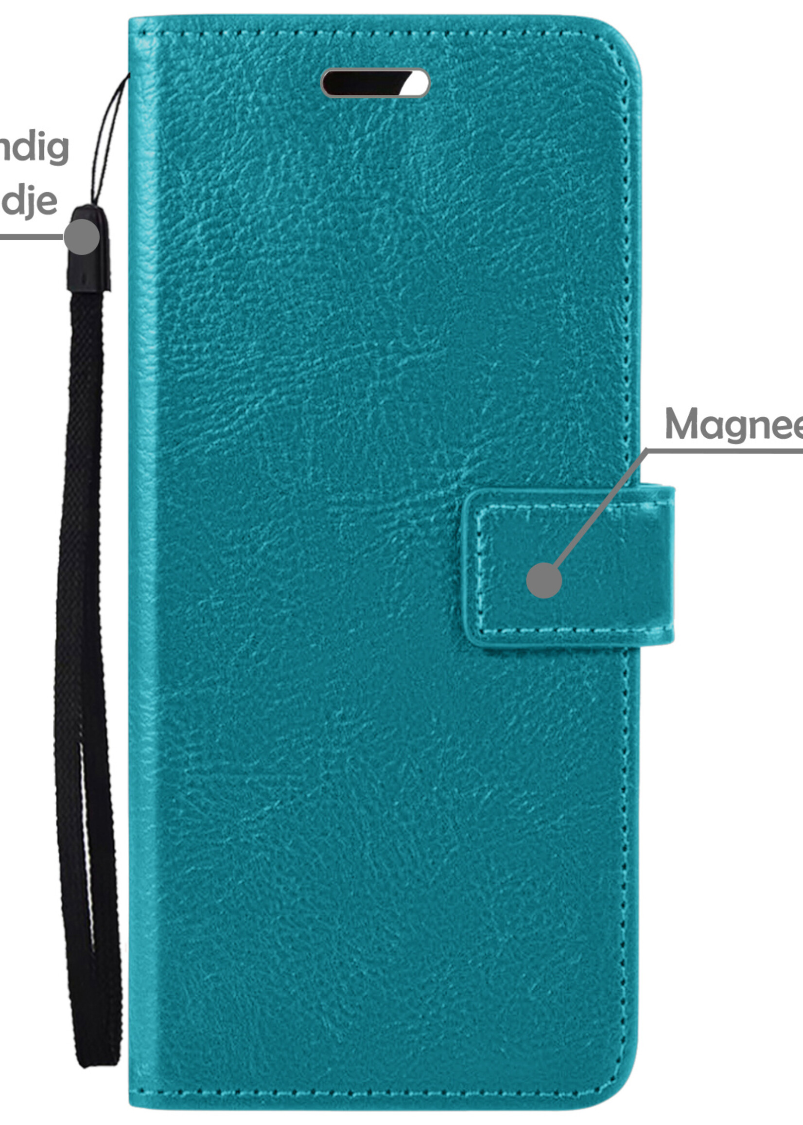 Hoesje Geschikt voor Samsung A54 Hoesje Book Case Hoes Wallet Cover - Hoes Geschikt voor Samsung Galaxy A54 Hoesje Bookcase Hoes - Turquoise