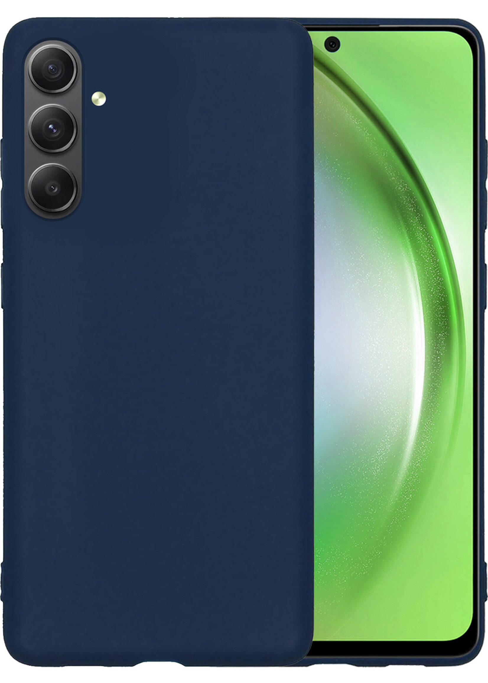 LUQ Hoesje Geschikt voor Samsung A54 Hoesje Siliconen Case - Hoes Geschikt voor Samsung Galaxy A54 Hoes Siliconen - Donkerblauw