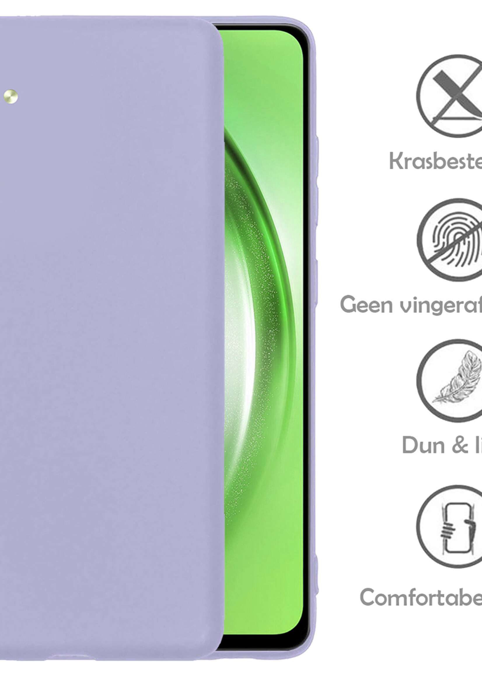 LUQ Hoesje Geschikt voor Samsung A54 Hoesje Siliconen Case - Hoes Geschikt voor Samsung Galaxy A54 Hoes Siliconen - Lila